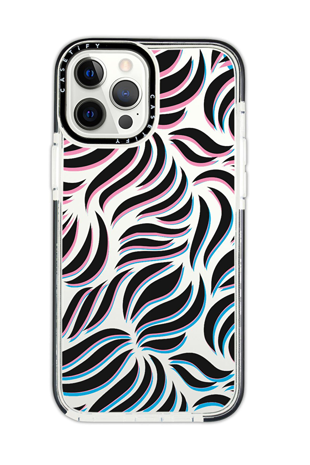 iPhone 13 Pro Uyumlu Casetify Color Wave Desenli Anti Shock Premium Silikonlu Siyah Kenar Detaylı Telefon Kılıfı