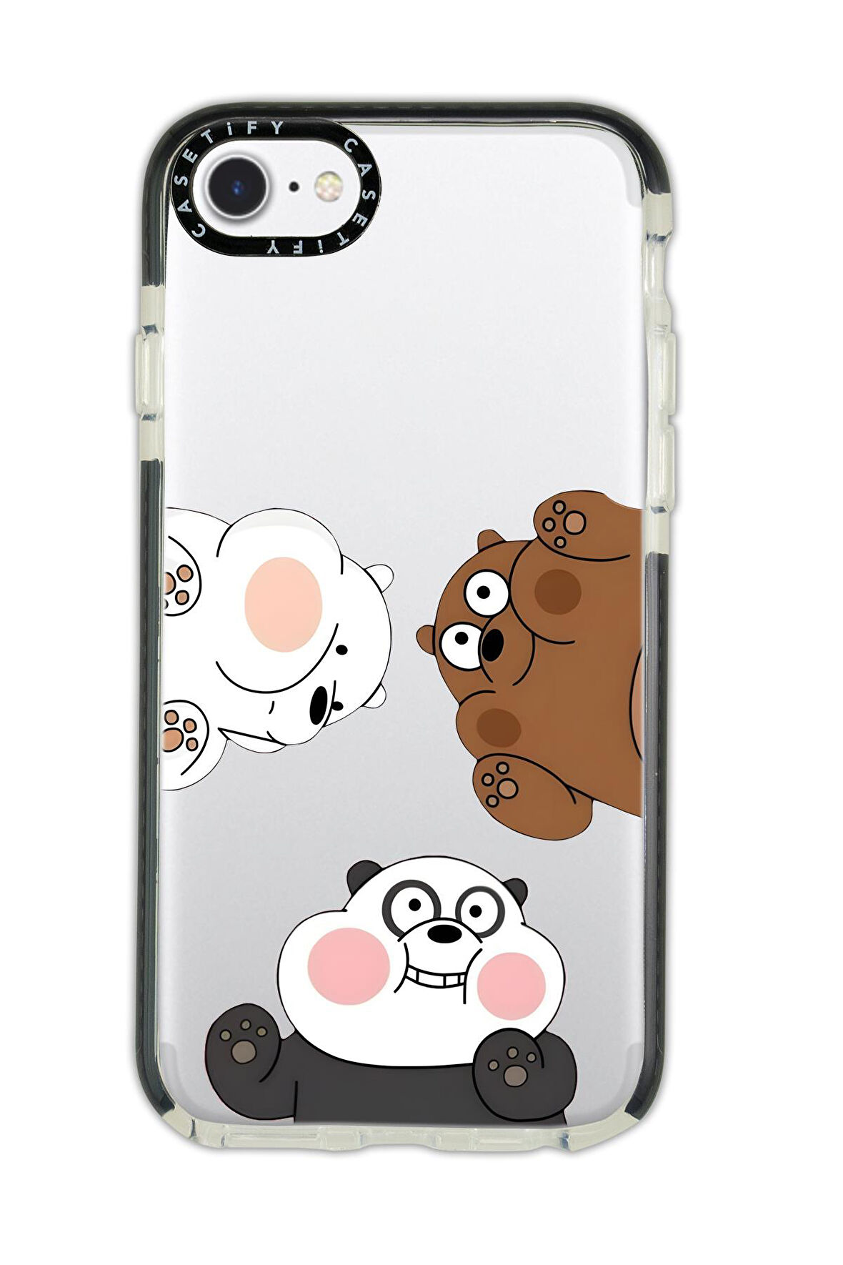 iPhone 6 Uyumlu Casetify Cute Animals Desenli Anti Shock Premium Silikonlu Siyah Kenar Detaylı Telefon Kılıfı