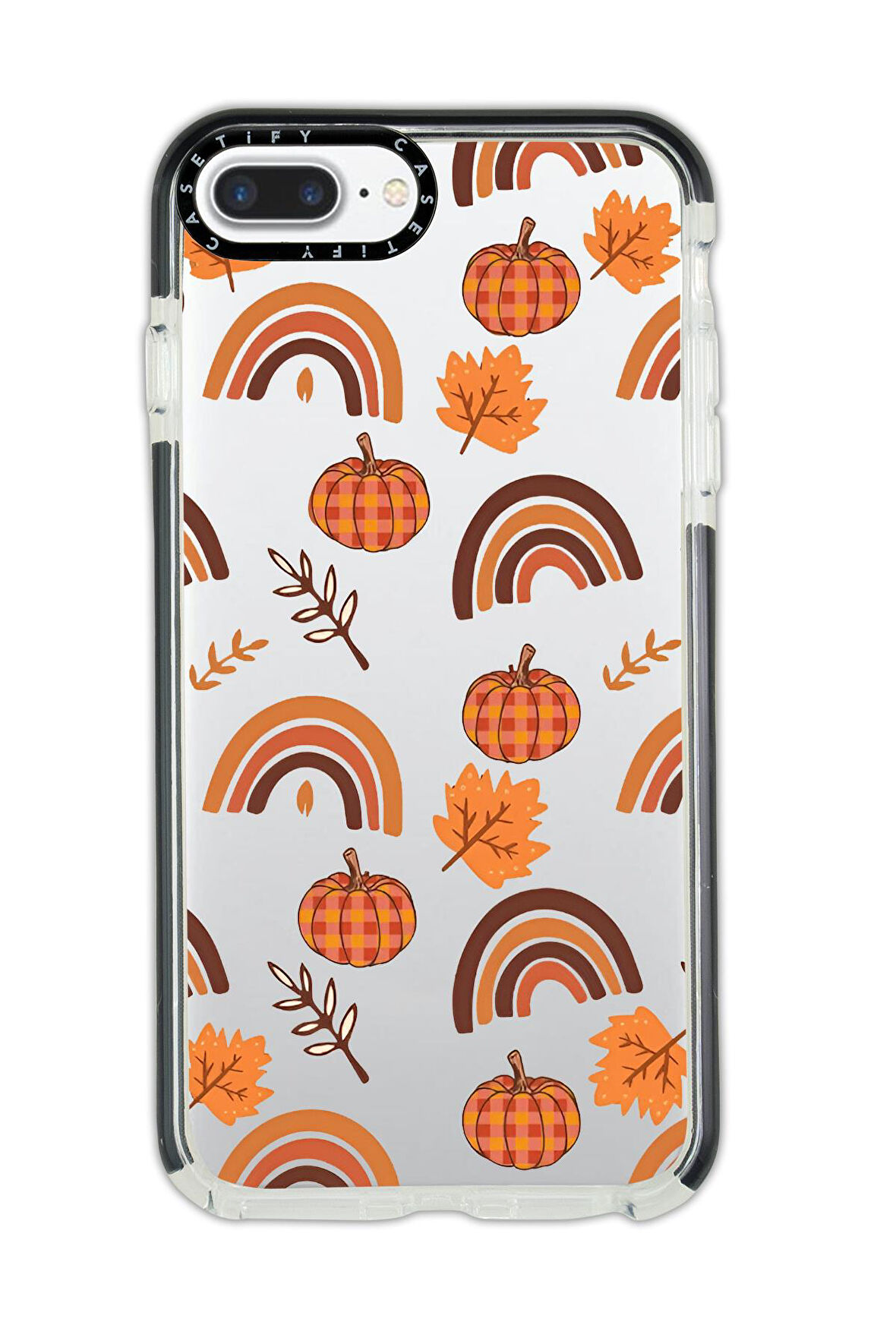 iPhone 6 Plus Uyumlu Casetify Sonbahar Desenli Anti Shock Premium Silikonlu Siyah Kenar Detaylı Telefon Kılıfı