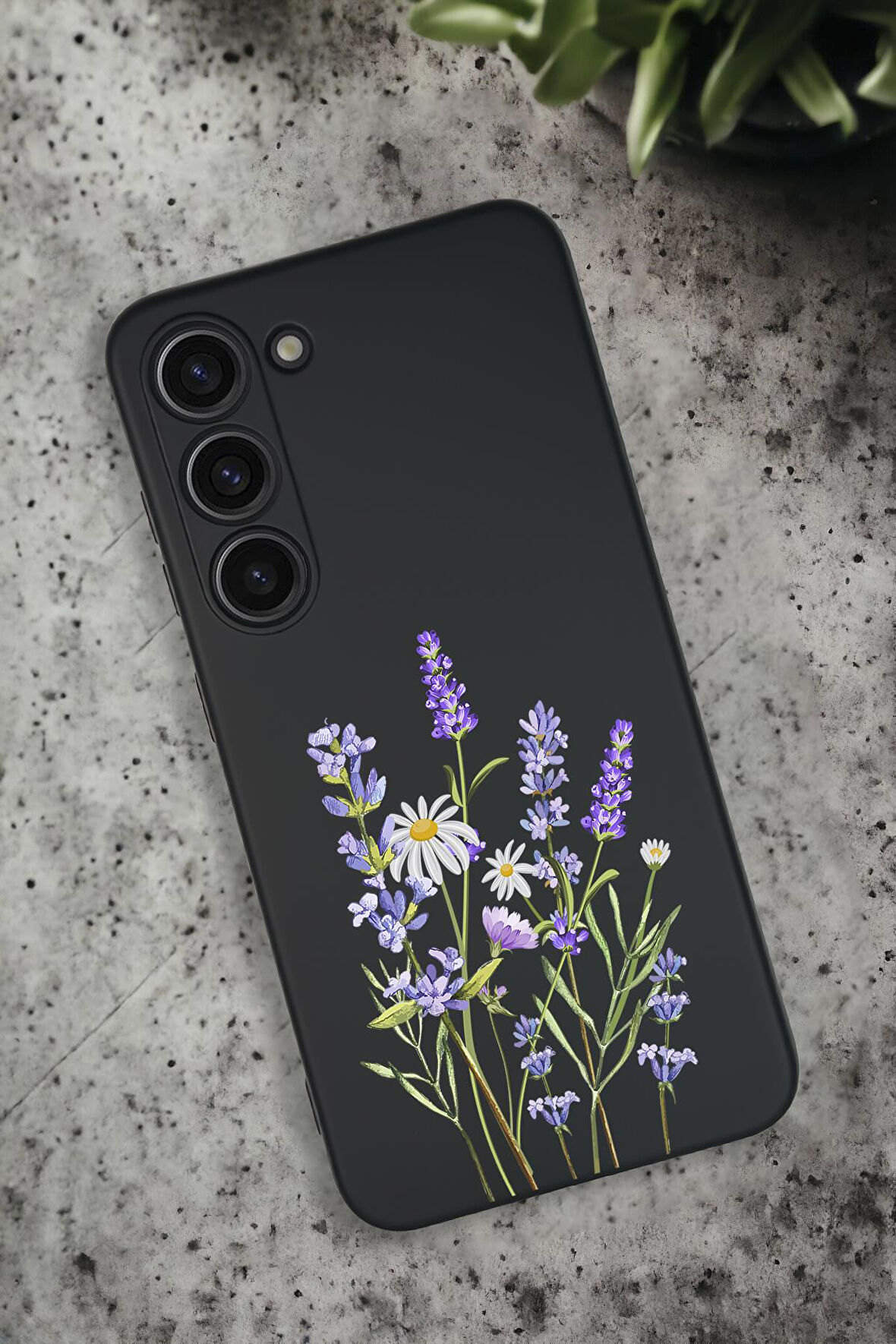 Samsung Galaxy S23 Uyumlu Lavender Desenli Premium Silikonlu Lansman Telefon Kılıfı