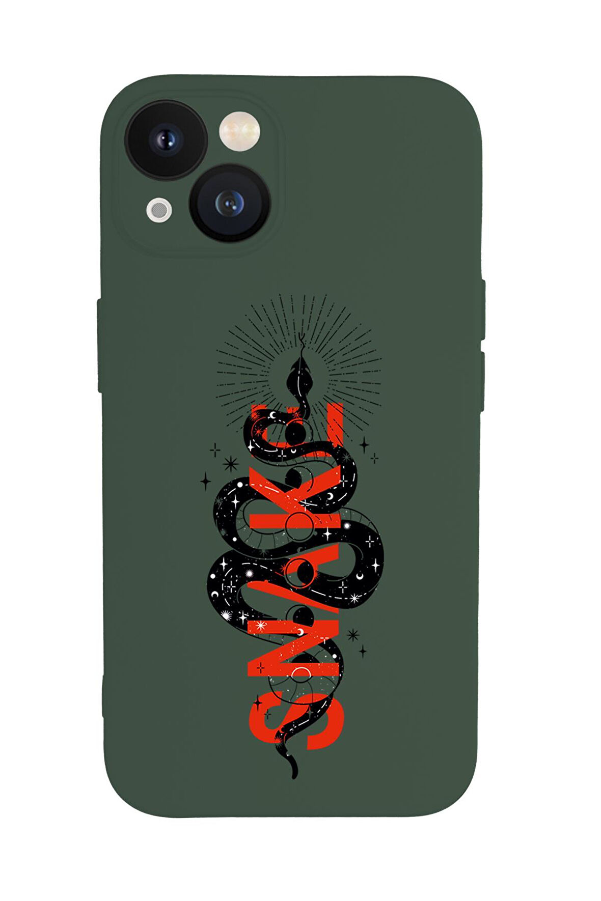 iPhone 13 Uyumlu Snake Desenli Premium Silikonlu Lansman Telefon Kılıfı
