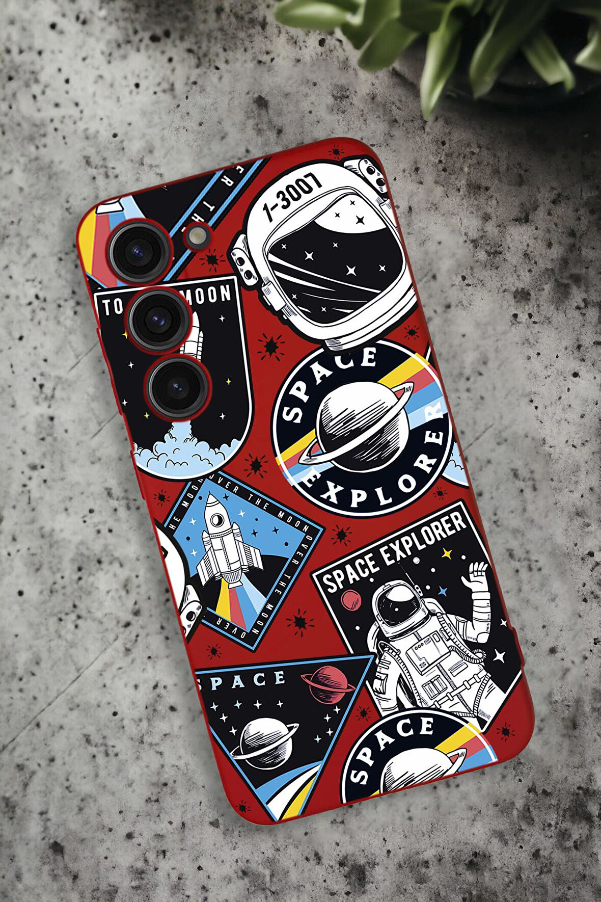 Samsung Galaxy S23 Uyumlu Space Desenli Premium Silikonlu Lansman Telefon Kılıfı