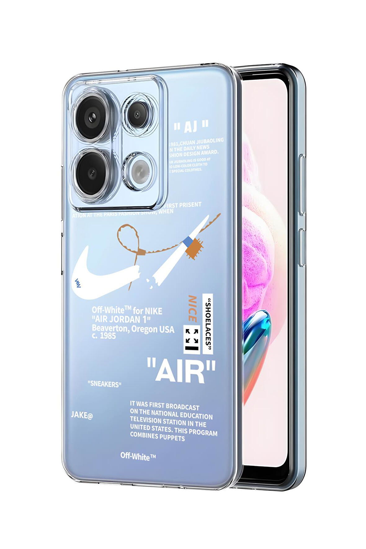 Xiaomi Redmi Note 13 Pro 4G Uyumlu Air Desenli Premium Silikonlu Şeffaf Telefon Kılıfı