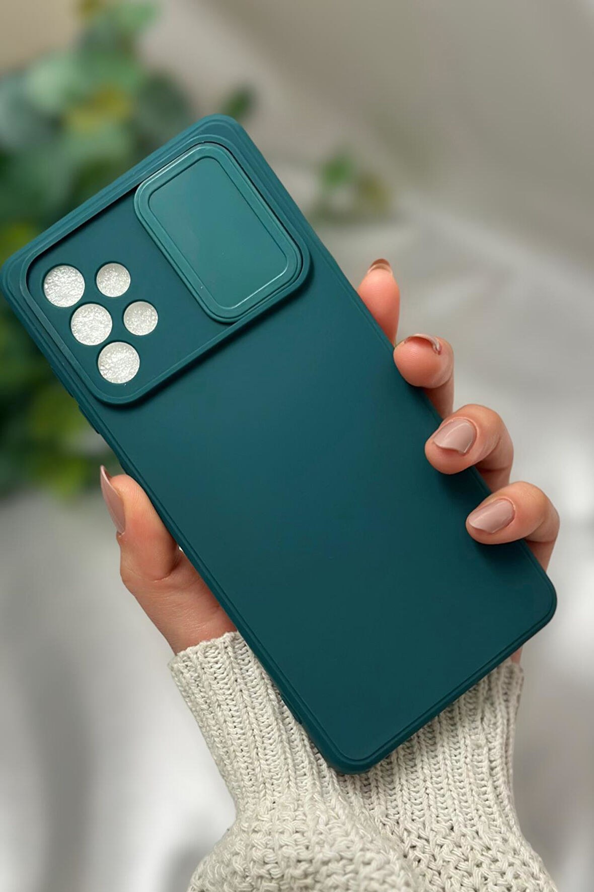 Samsung A72 Uyumlu Kamera Koruma Slider Kapaklı Silikonlu Telefon Kılıfı