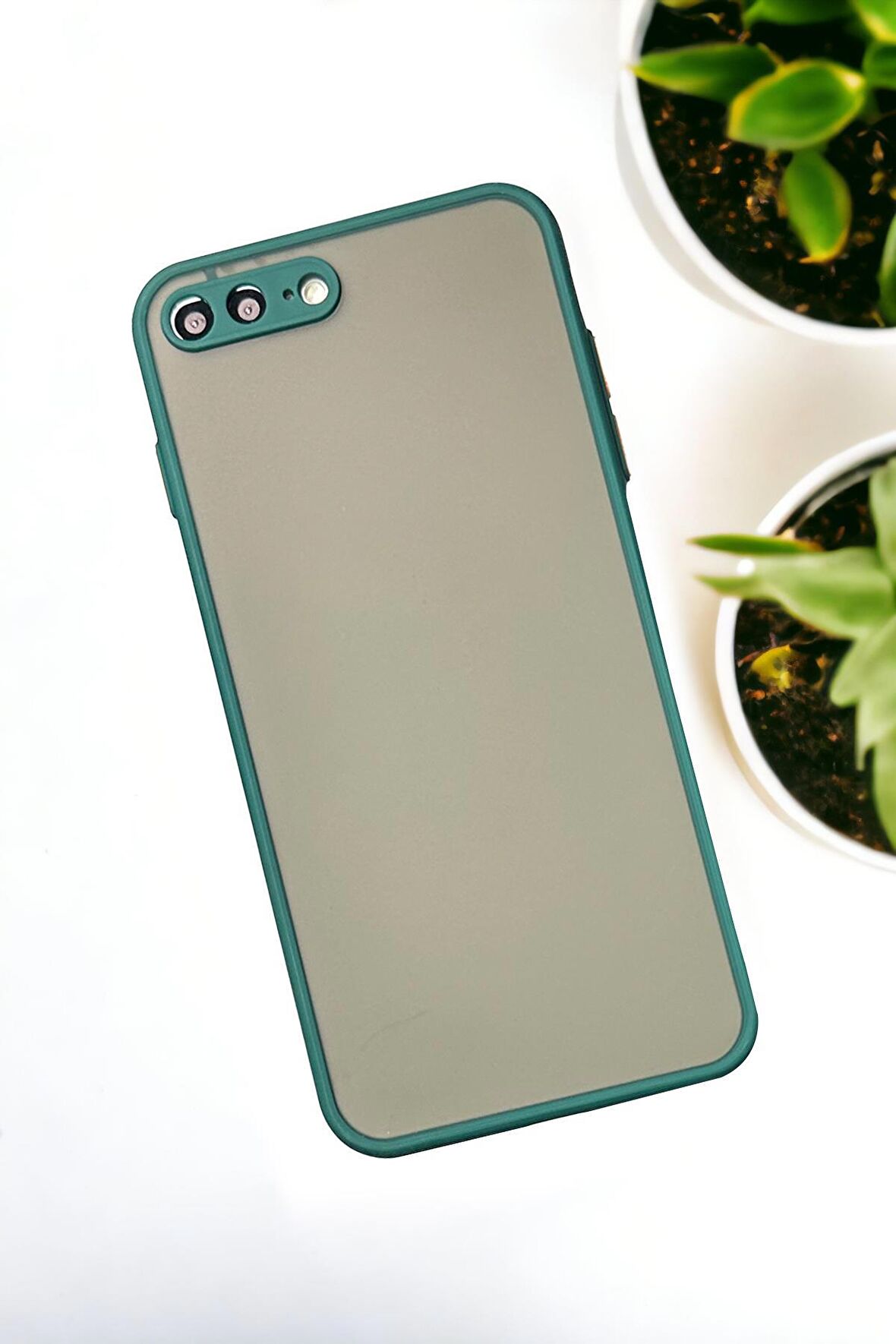 iPhone 7 Plus Uyumlu Buzlu Şeffaf Lüx Telefon Kılıfı