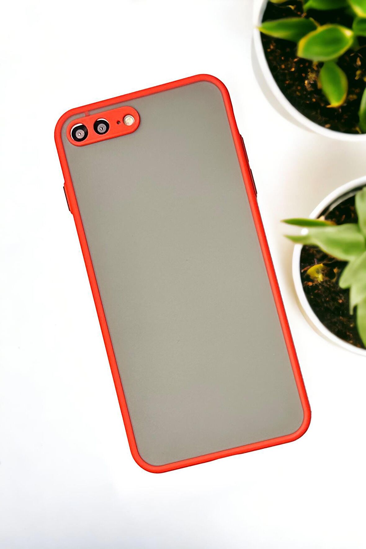 iPhone 8 Plus Uyumlu Buzlu Şeffaf Lüx Telefon Kılıfı