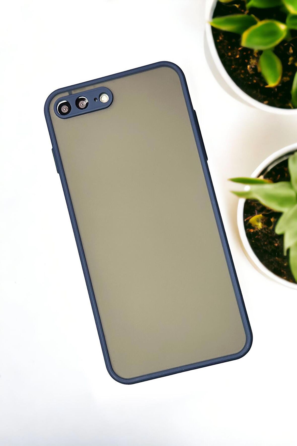 iPhone 8 Plus Uyumlu Buzlu Şeffaf Lüx Telefon Kılıfı
