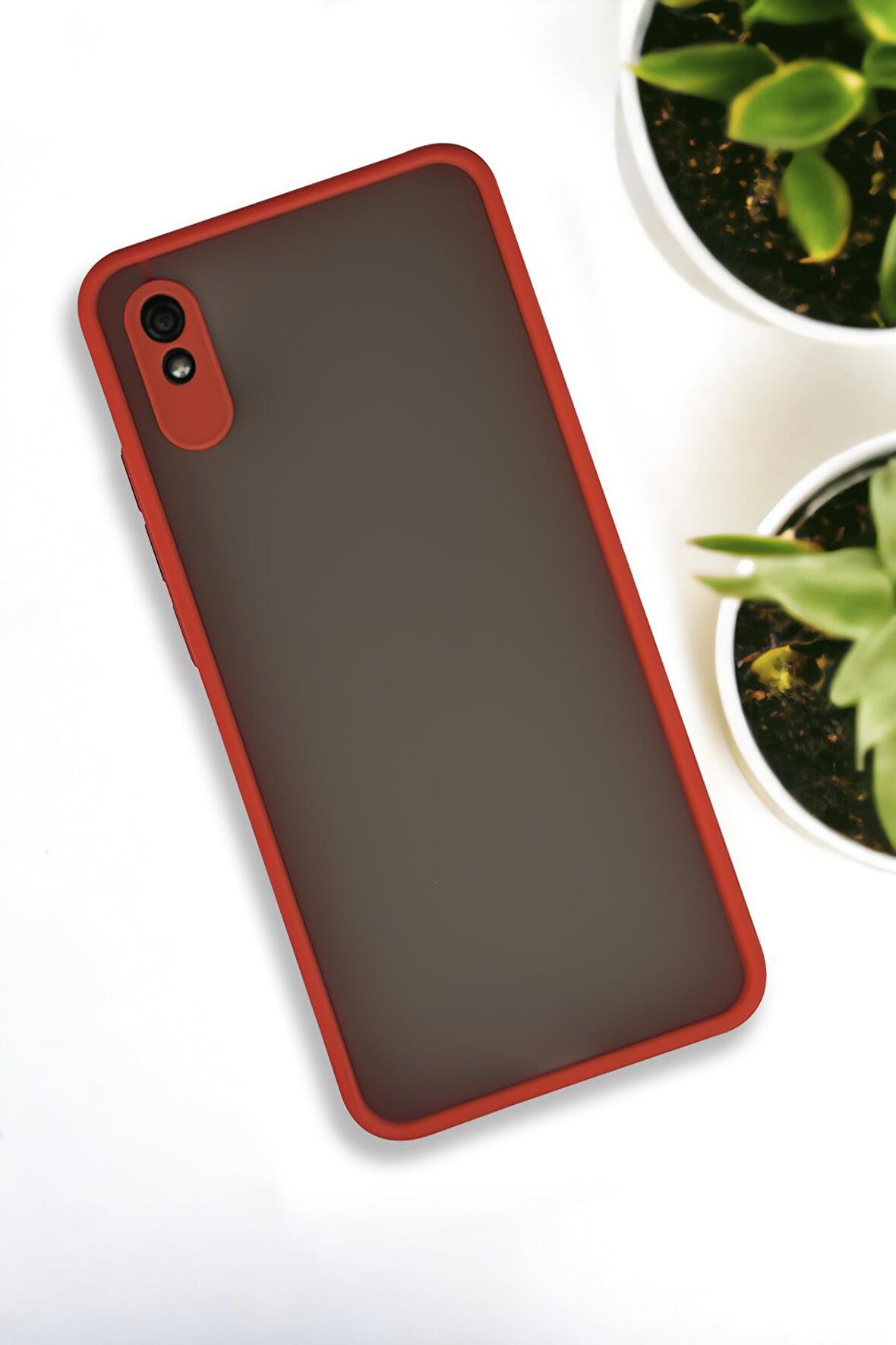 Xiaomi Redmi 9A Uyumlu Buzlu Şeffaf Lüx Telefon Kılıfı