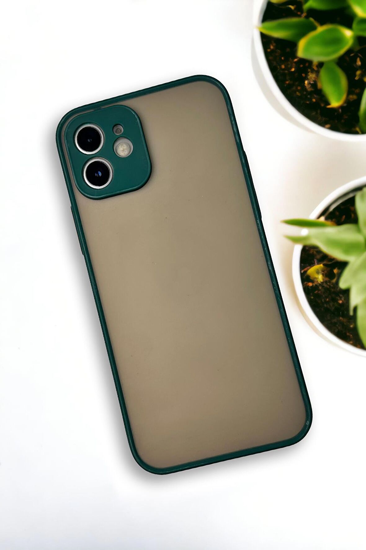 iPhone 12 Uyumlu Buzlu Şeffaf Lüx Telefon Kılıfı