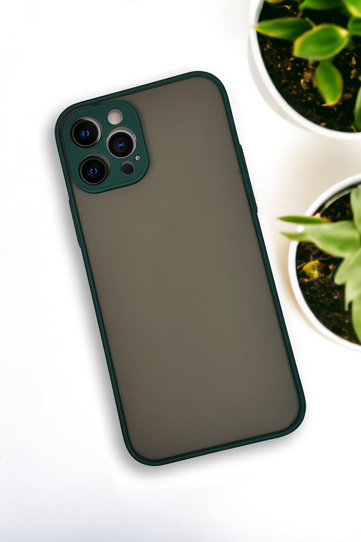 iPhone 12 Pro Uyumlu Buzlu Şeffaf Lüx Telefon Kılıfı