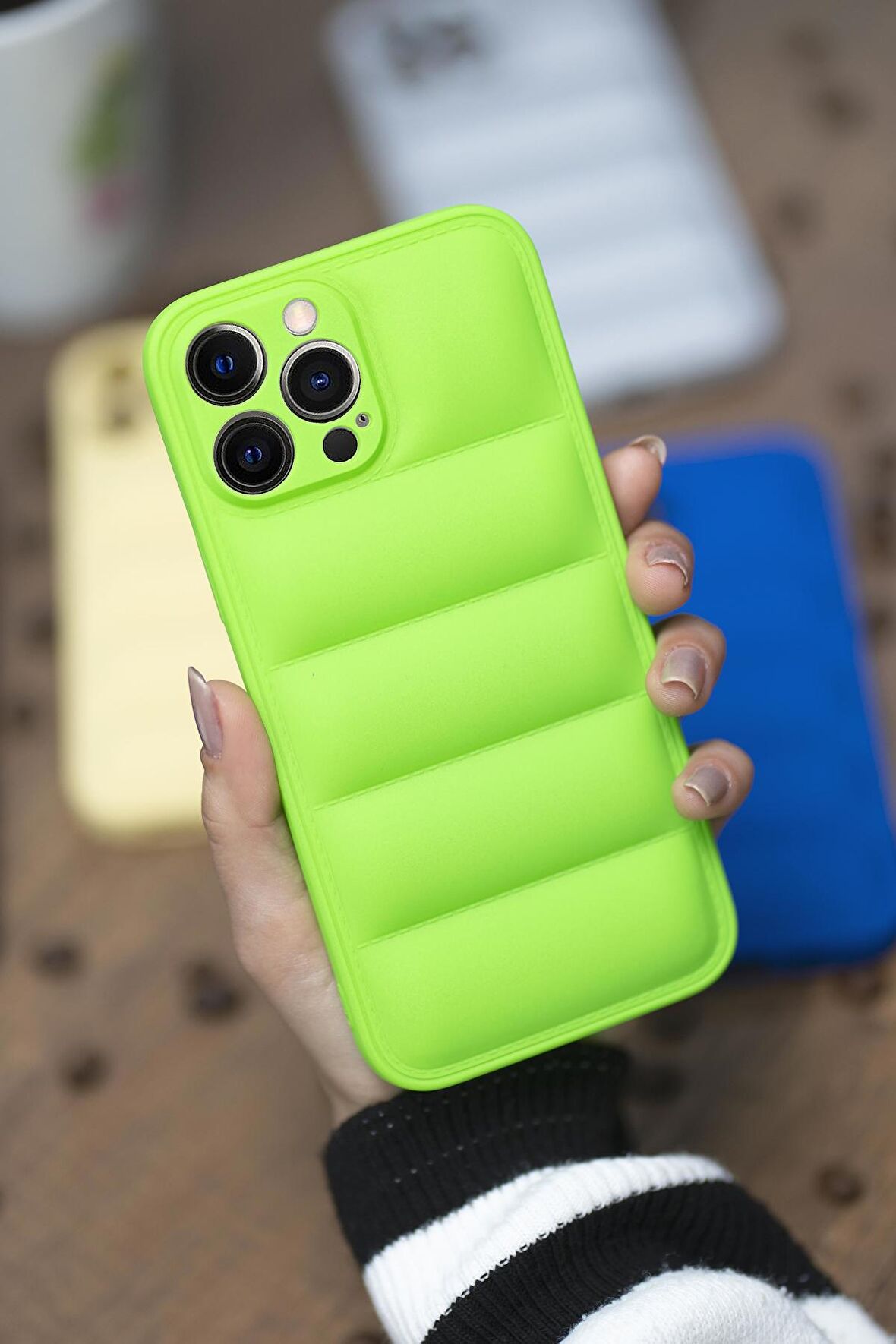 iPhone 14 Pro Max Uyumlu Airbag Puffer Silikonlu Şişme Kılıf