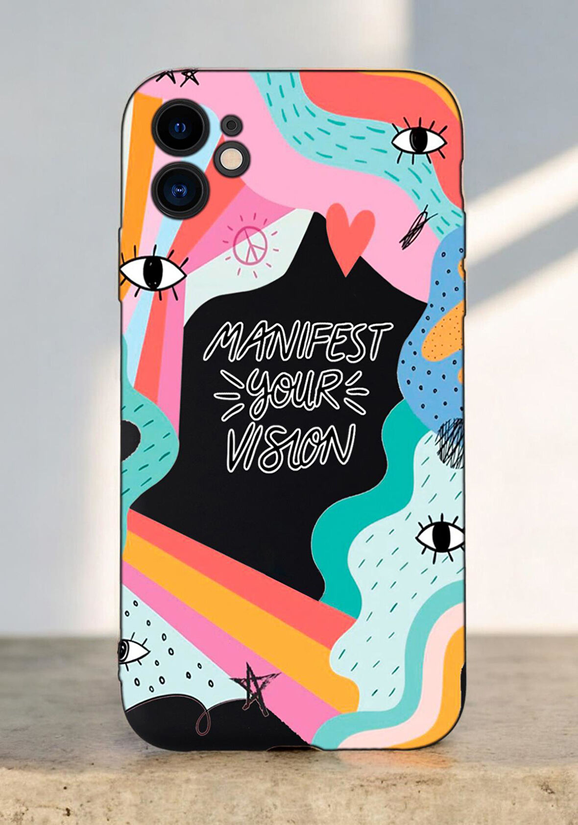 iPhone 11 Uyumlu Manifest Your Vision Desenli Kamera Korumalı Silikonlu Telefon Kılıfı