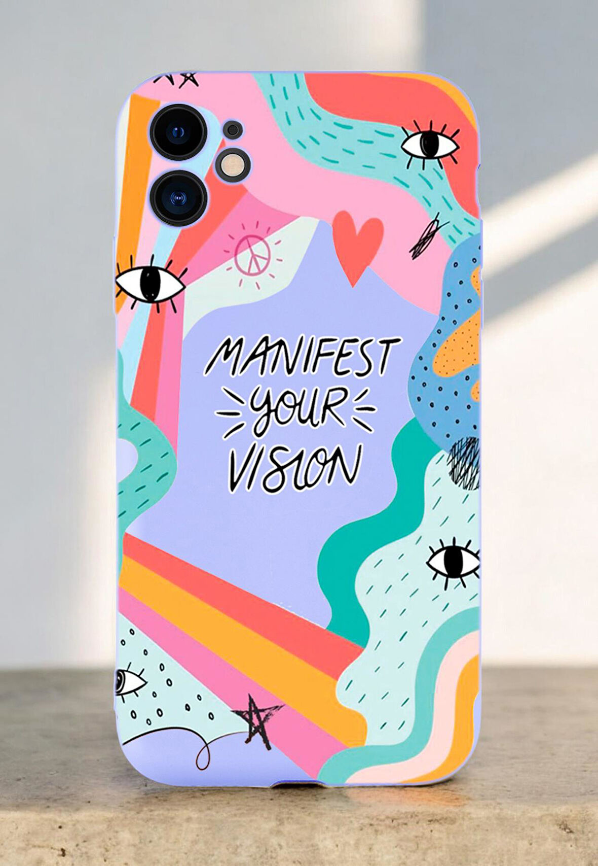 iPhone 11 Uyumlu Manifest Your Vision Desenli Kamera Korumalı Silikonlu Telefon Kılıfı