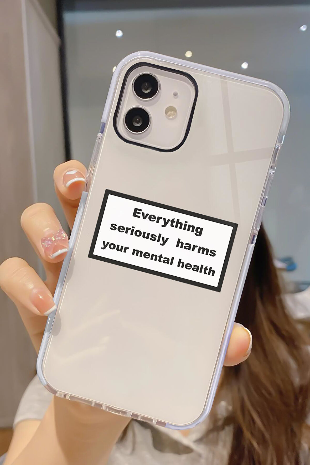 iPhone 12 Uyumlu Everything Desenli Candy Bumper Darbe Emici Silikonlu Telefon Kılıfı