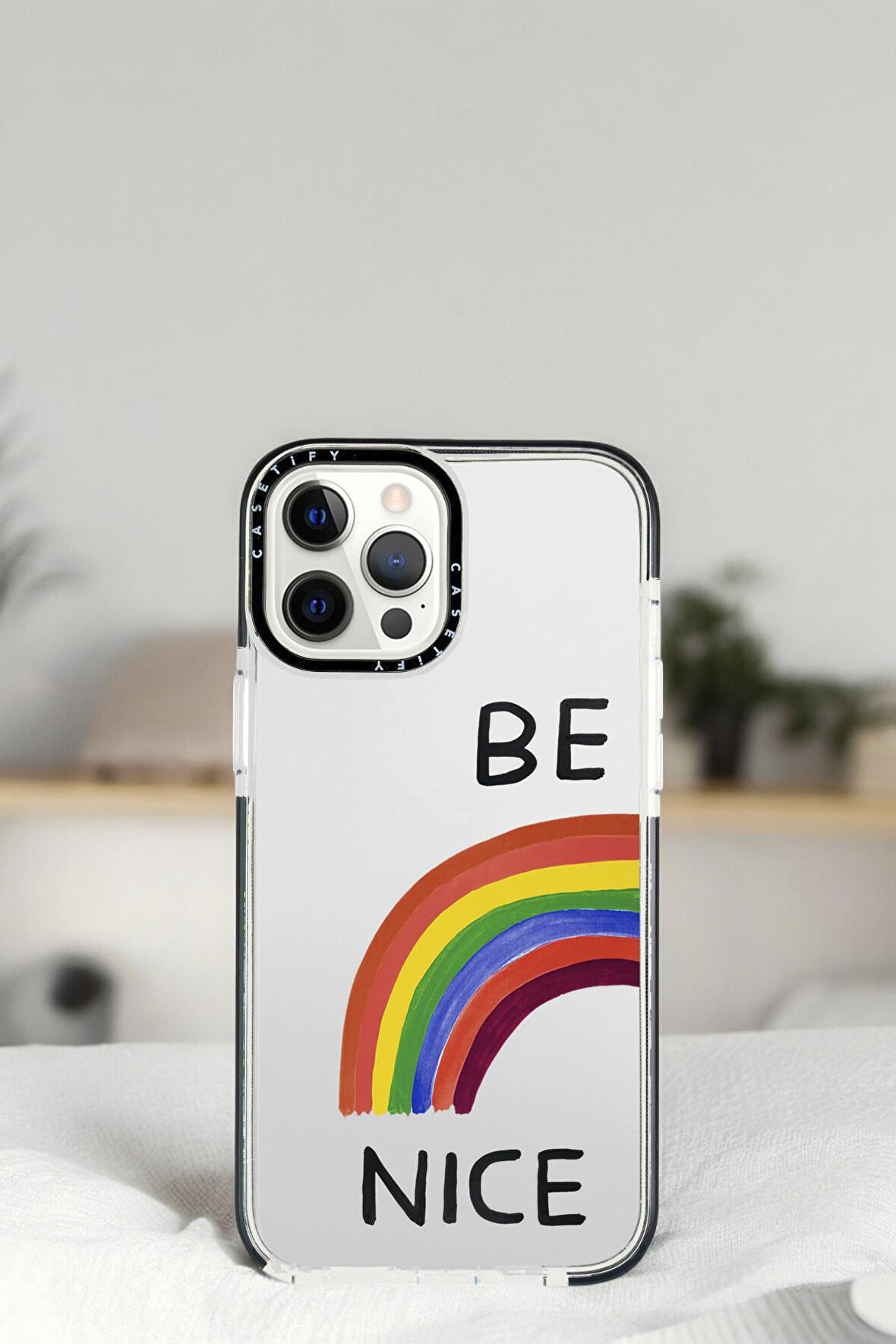 iPhone 13 Pro Be Nice Desenli Casetify Darbe Emci Silikonlu Telefon Kılıfı