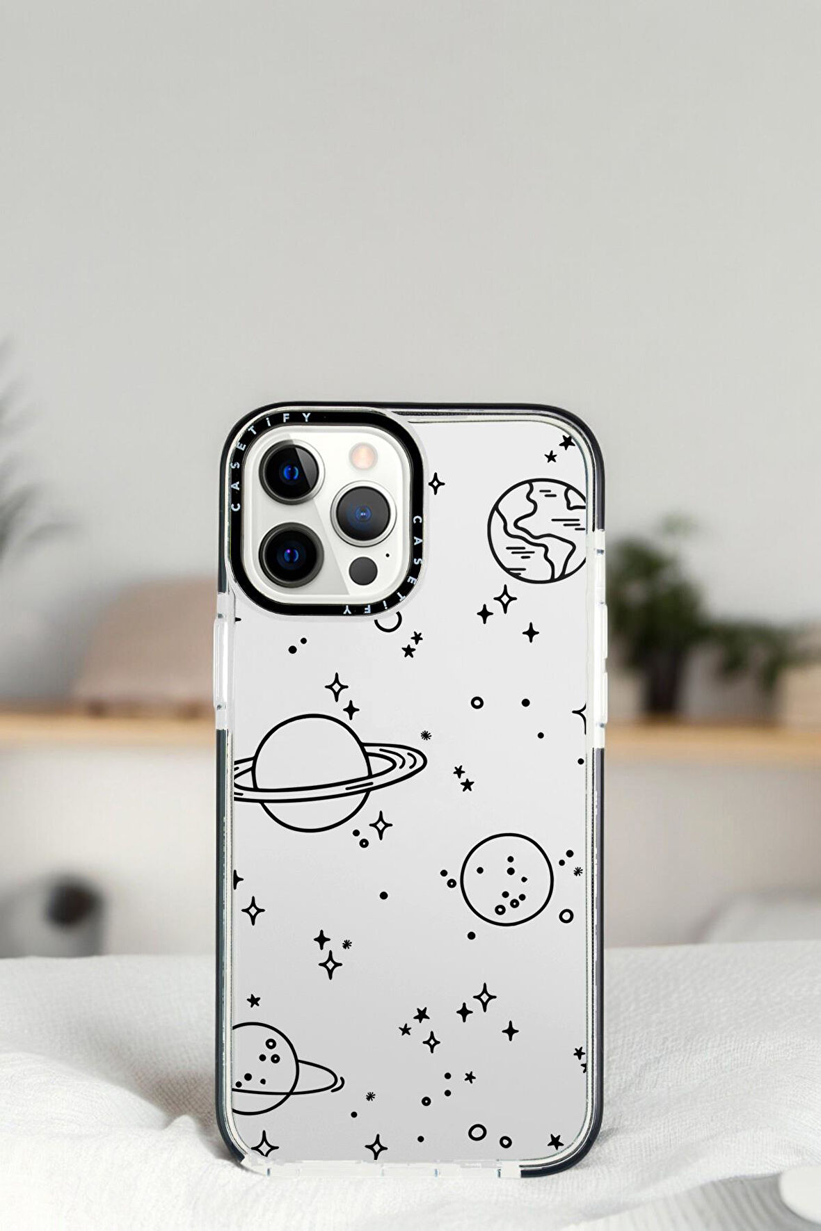 iPhone 13 Pro Galaxy Desenli Casetify Darbe Emci Silikonlu Telefon Kılıfı