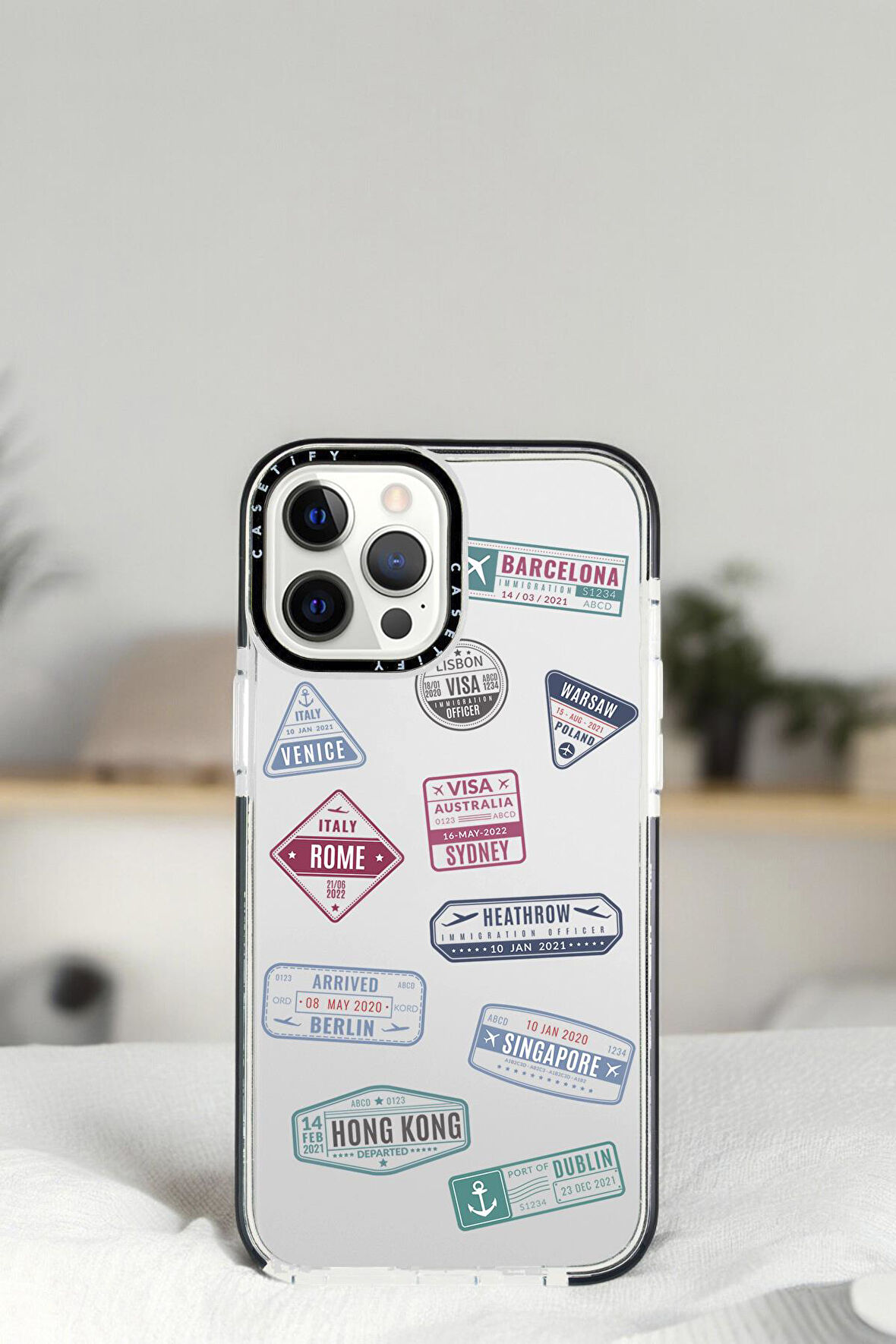 iPhone 14 Pro Max Seyehat Pulu Casetify Darbe Emci Silikonlu Telefon Kılıfı
