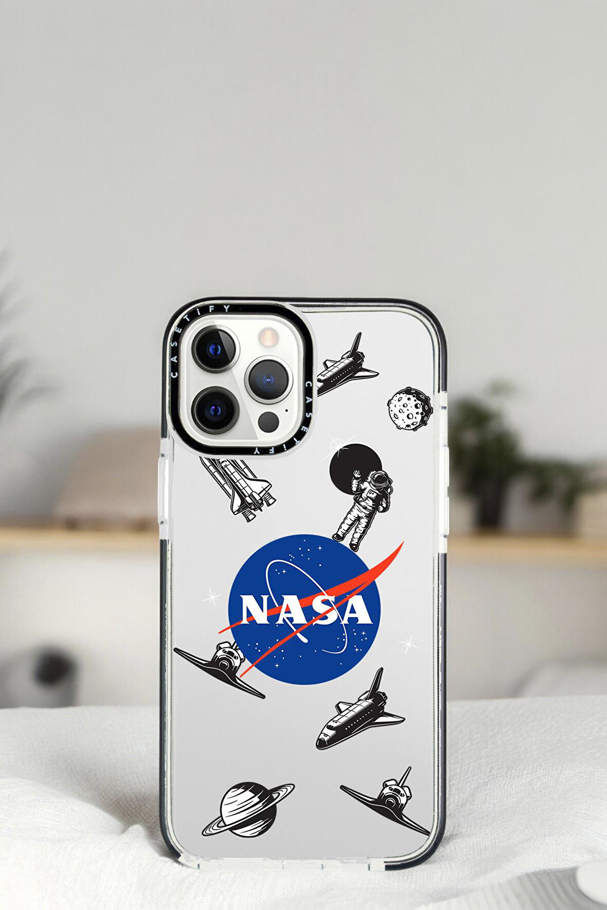 iPhone 14 Pro Nasa Desenli Casetify Darbe Emci Silikonlu Telefon Kılıfı