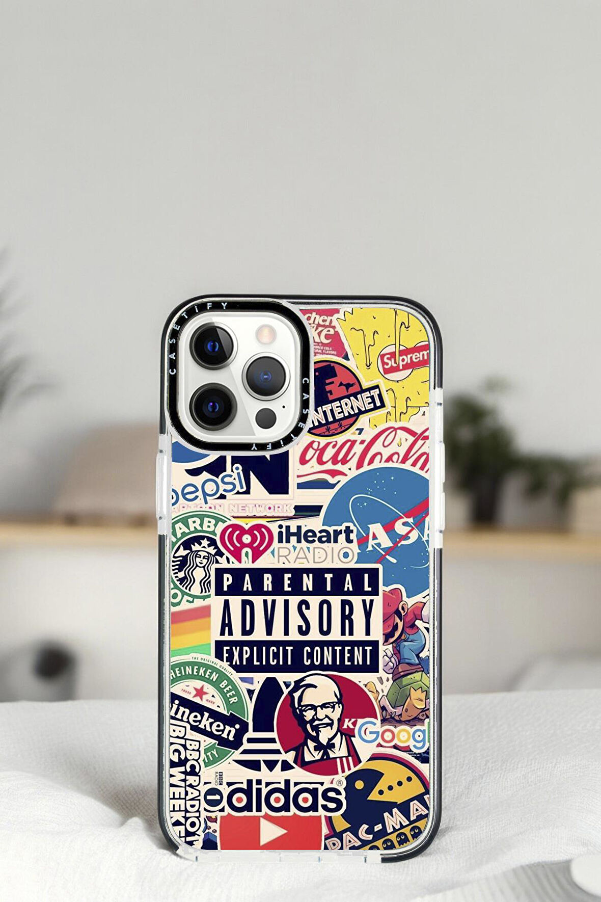 iPhone 14 Pro Parental Desenli Casetify Darbe Emci Silikonlu Telefon Kılıfı