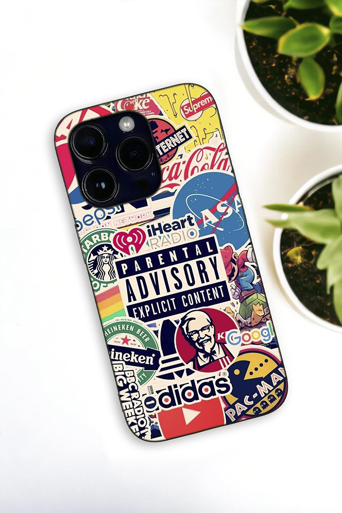 iPhone 14 Pro Uyumlu Parental Desenli Premium Silikonlu Haki Lansman Telefon Kılıfı