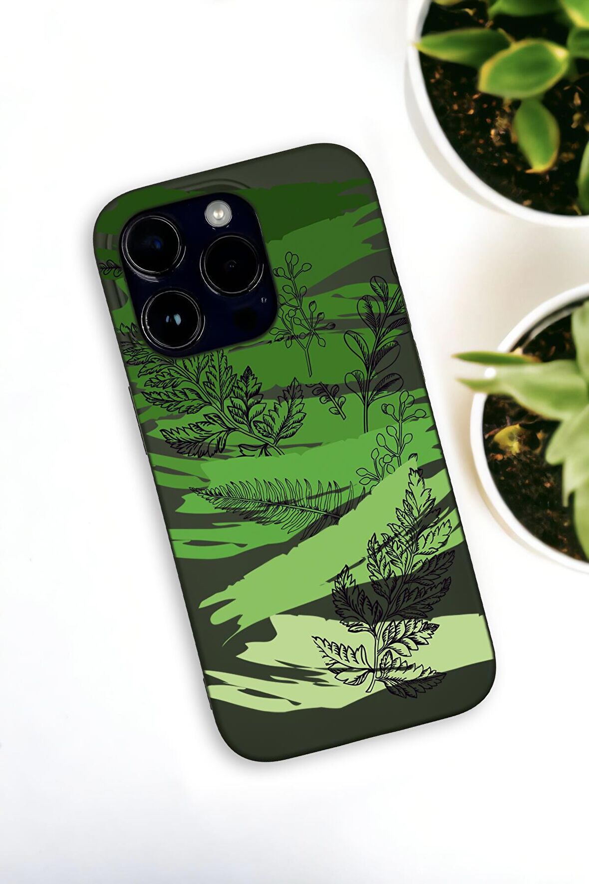 iPhone 14 Pro Uyumlu Secret Life Desenli Premium Silikonlu Haki Lansman Telefon Kılıfı