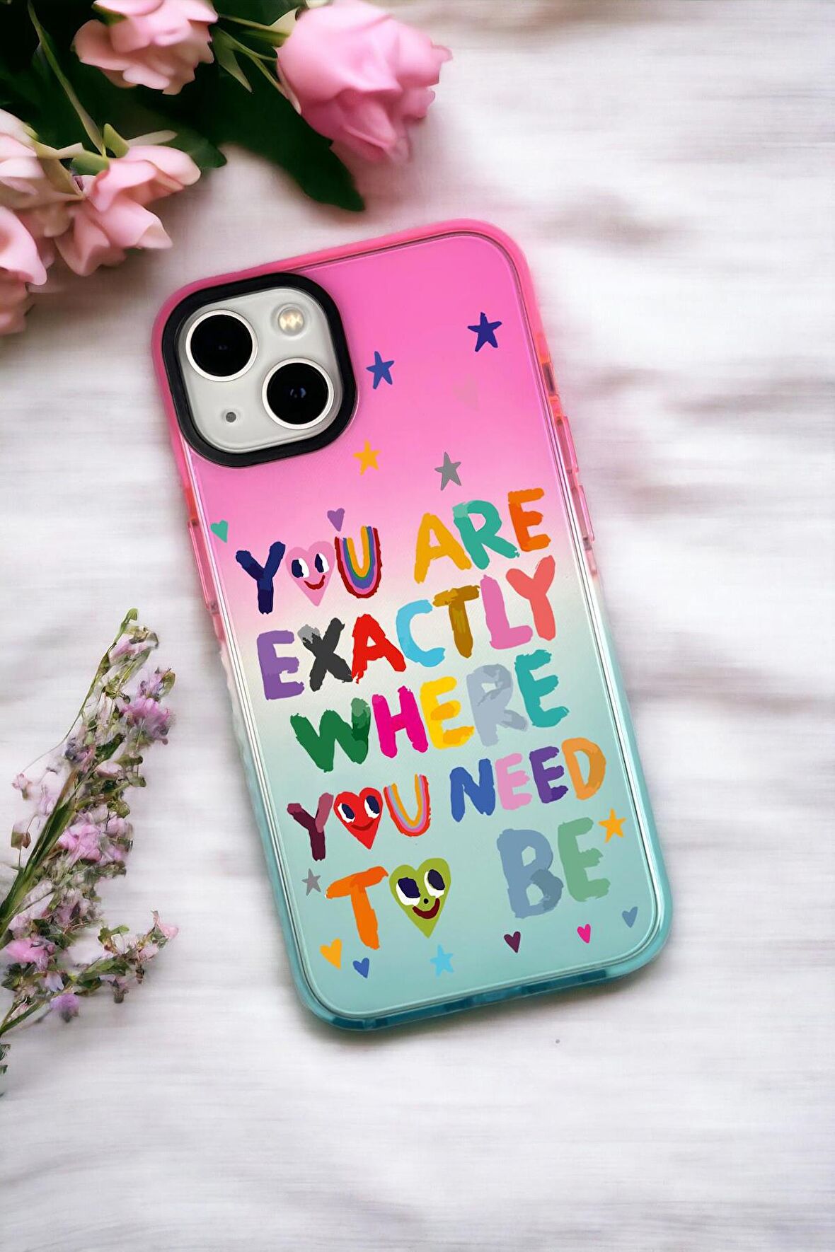 iPhone 15 Plus Uyumlu Need To Be Desenli Premium Rainbow Silikonlu Telefon Kılıfı