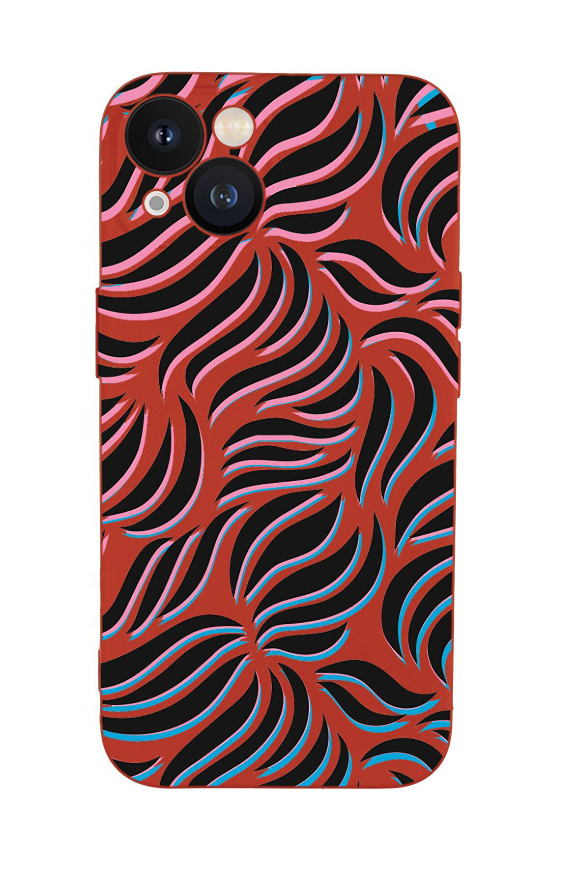 iPhone 13 Mini Uyumlu Color Wave Desenli Premium Silikonlu Telefon Kılıfı