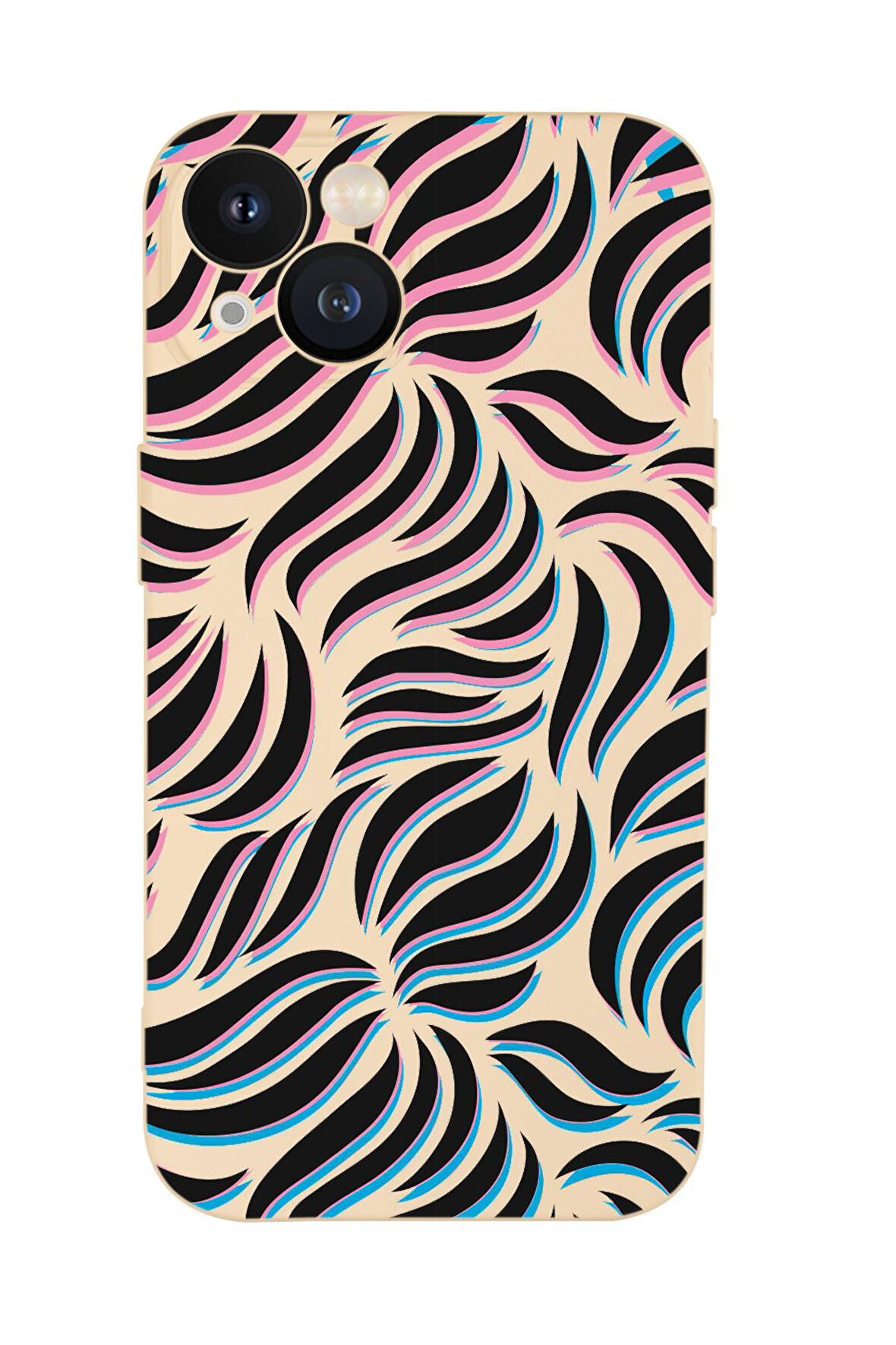 iPhone 13 Mini Uyumlu Color Wave Desenli Premium Silikonlu Telefon Kılıfı