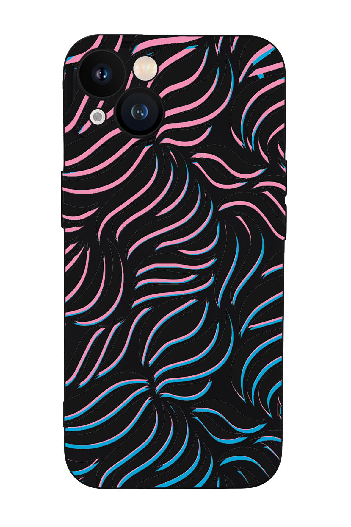 iPhone 13 Mini Uyumlu Color Wave Desenli Premium Silikonlu Telefon Kılıfı
