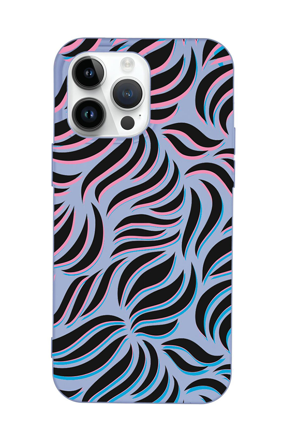 iPhone 15 Pro Uyumlu Color Wave Desenli Premium Silikonlu Telefon Kılıfı