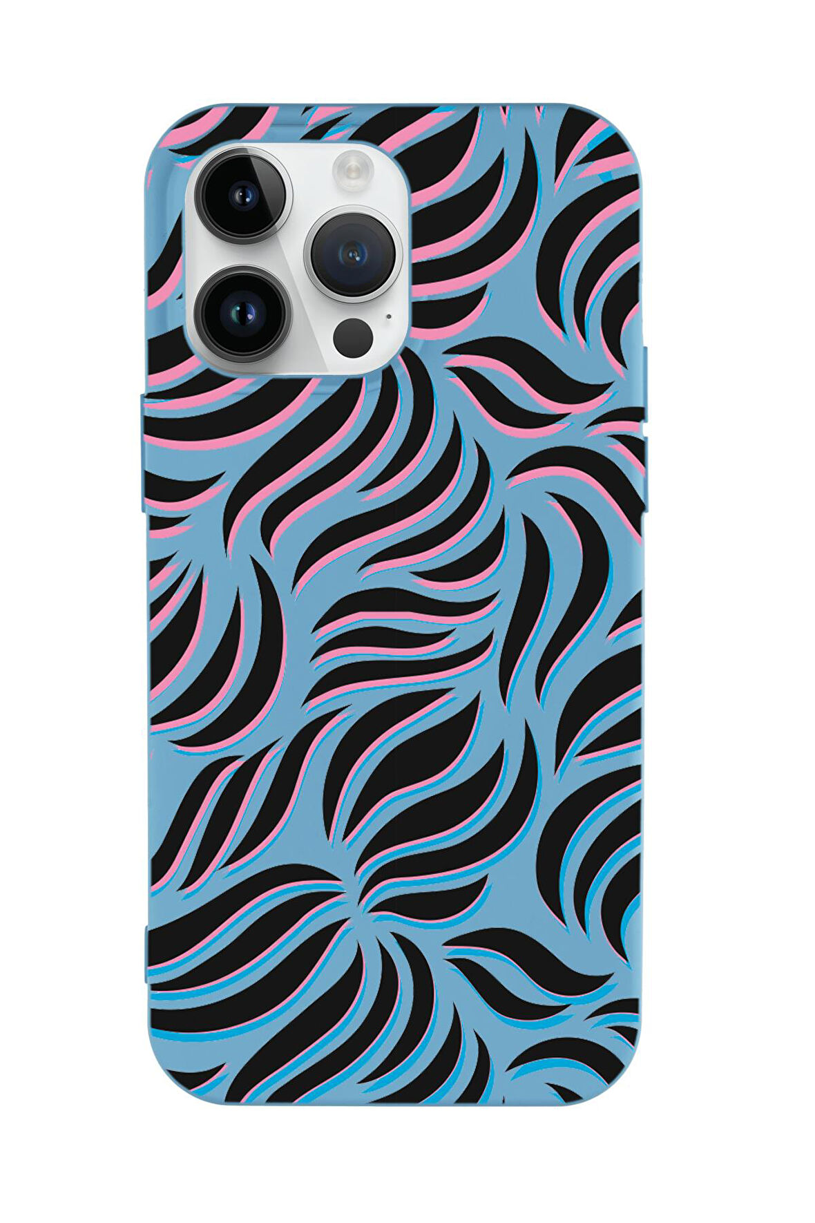 iPhone 15 Pro Uyumlu Color Wave Desenli Premium Silikonlu Telefon Kılıfı