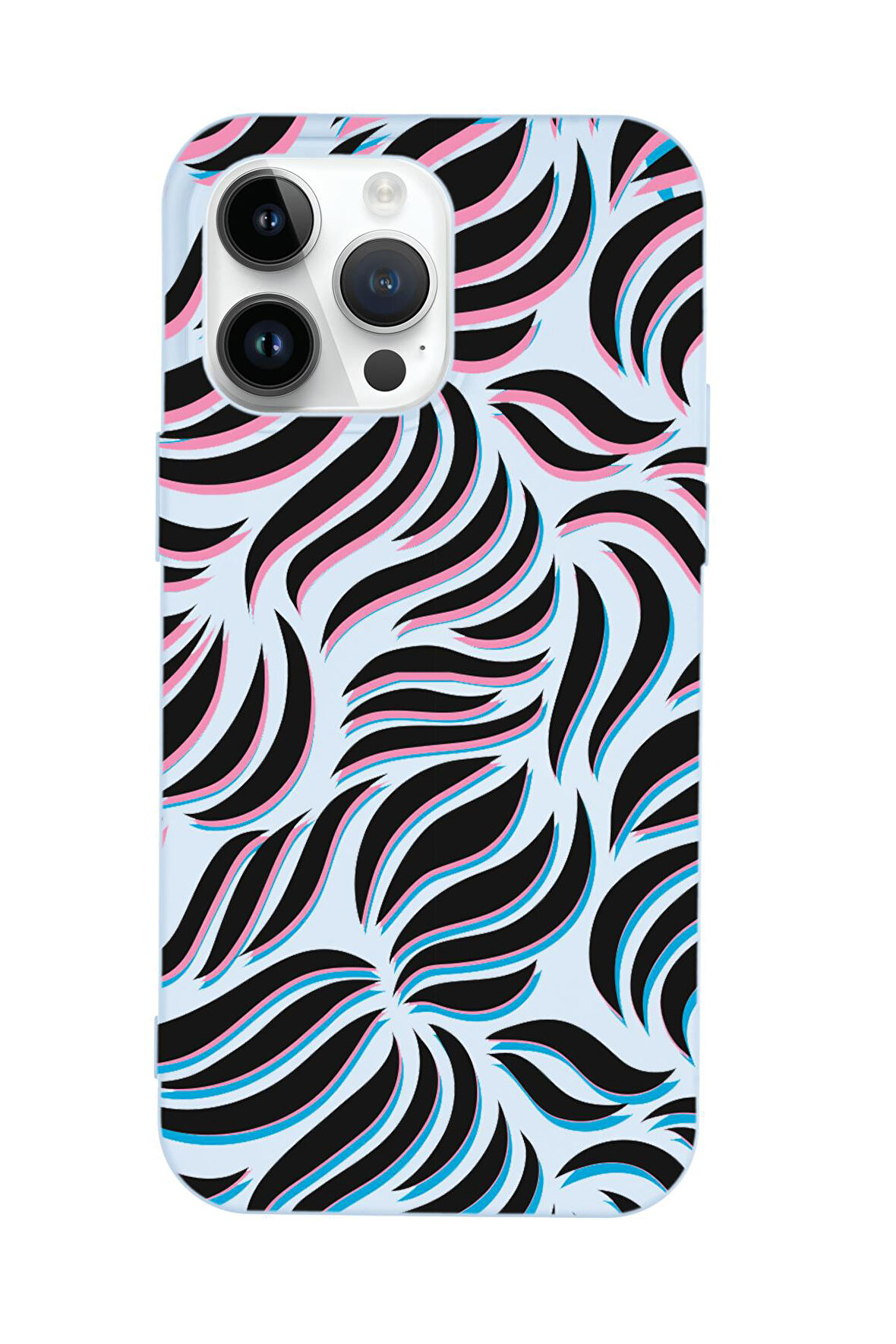 iPhone 15 Pro Max Uyumlu Color Wave Desenli Premium Silikonlu Telefon Kılıfı