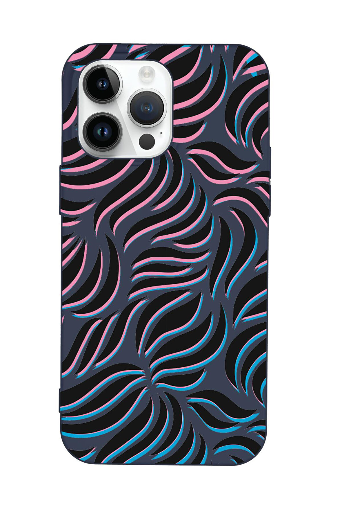 iPhone 15 Pro Max Uyumlu Color Wave Desenli Premium Silikonlu Telefon Kılıfı