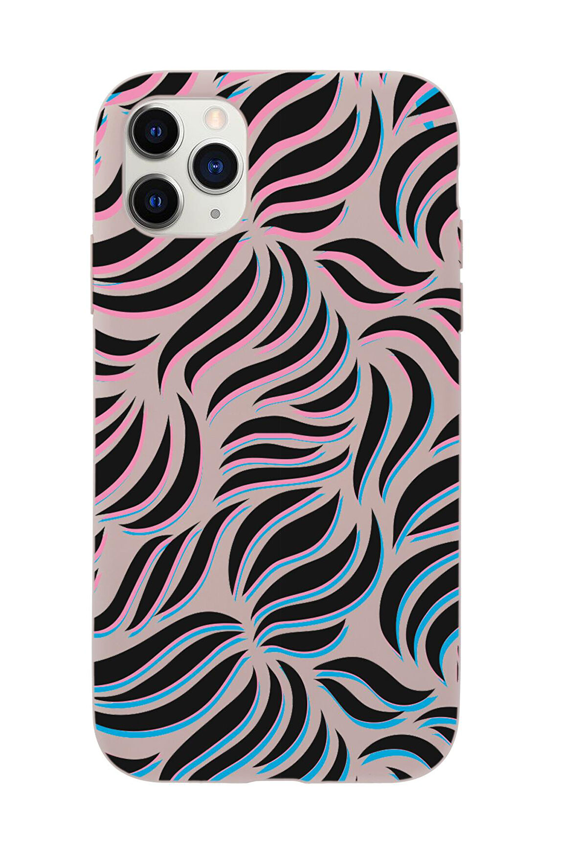 iPhone 11 Pro Uyumlu Color Wave Desenli Premium Silikonlu Telefon Kılıfı
