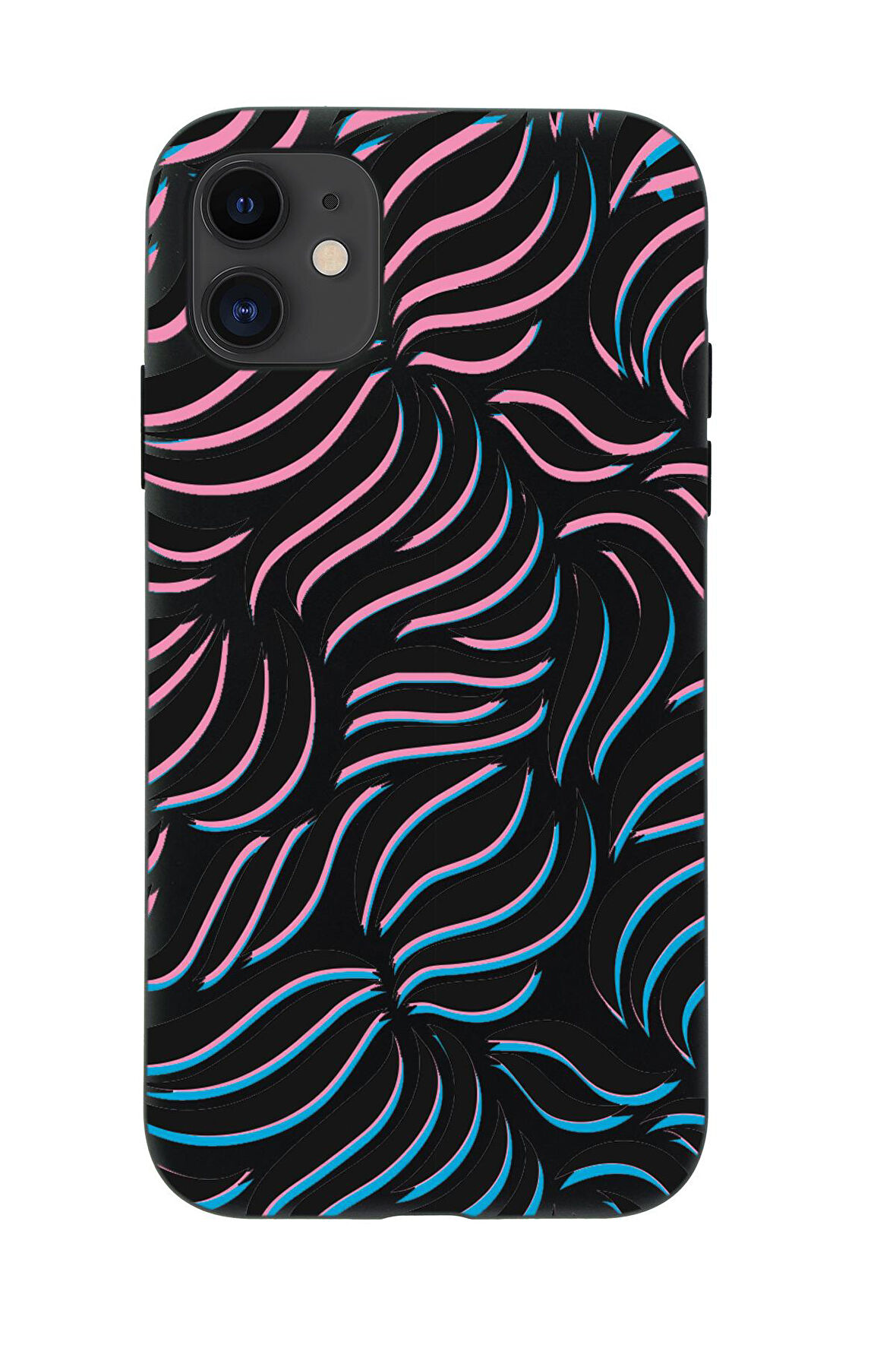 iPhone 12 Uyumlu Color Wave Desenli Premium Silikonlu Telefon Kılıfı