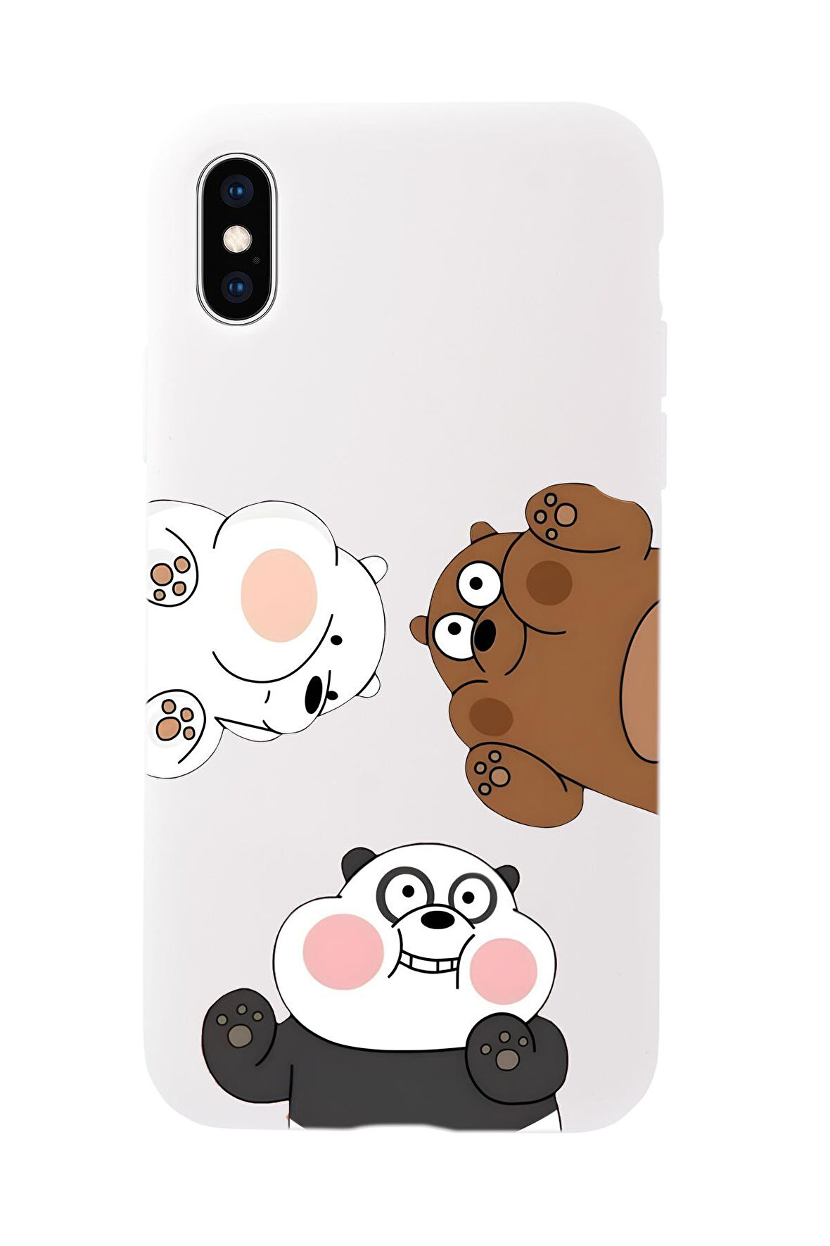 iPhone XS Uyumlu Cute Animals Desenli Premium Silikonlu Telefon Kılıfı