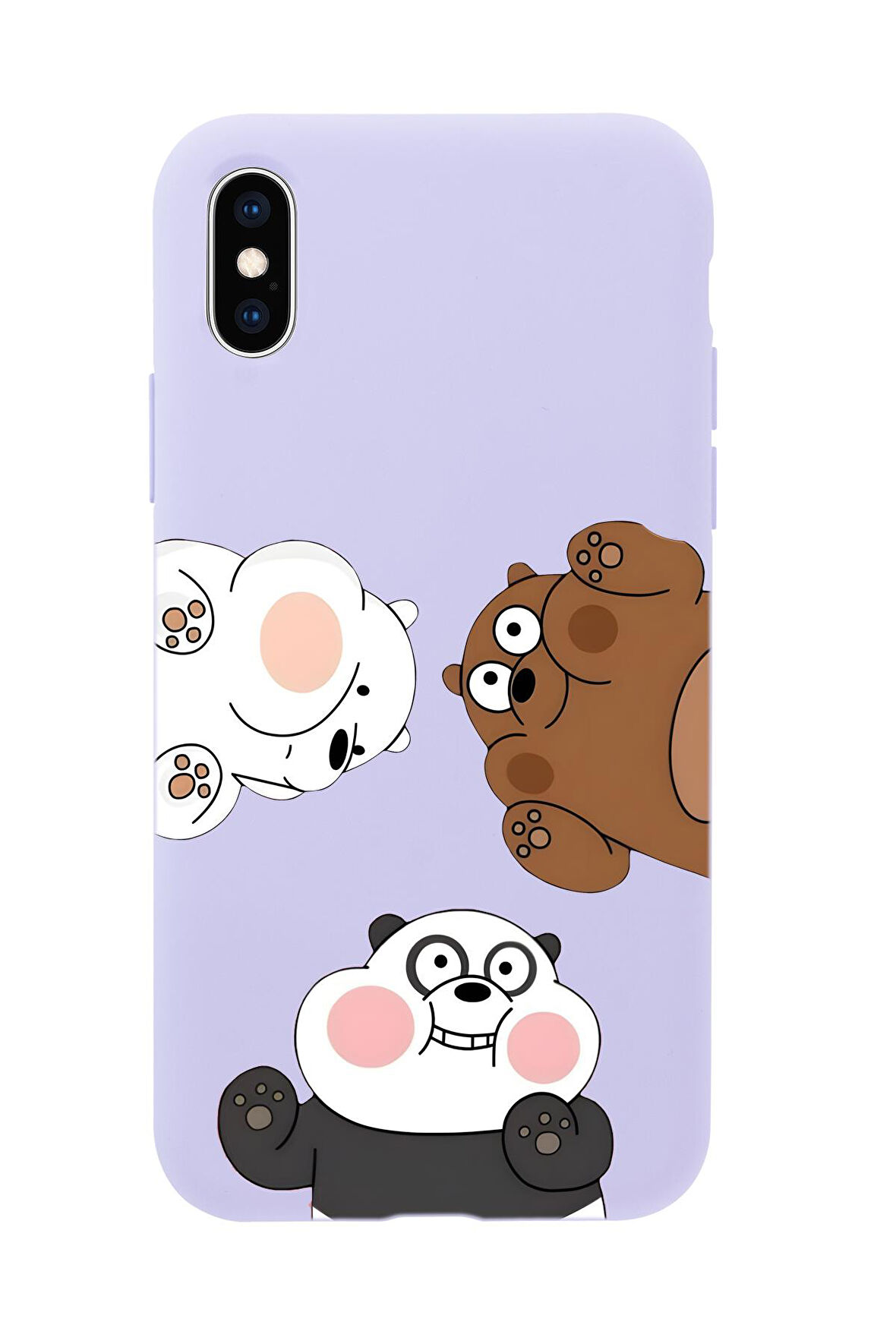 iPhone XS Uyumlu Cute Animals Desenli Premium Silikonlu Telefon Kılıfı