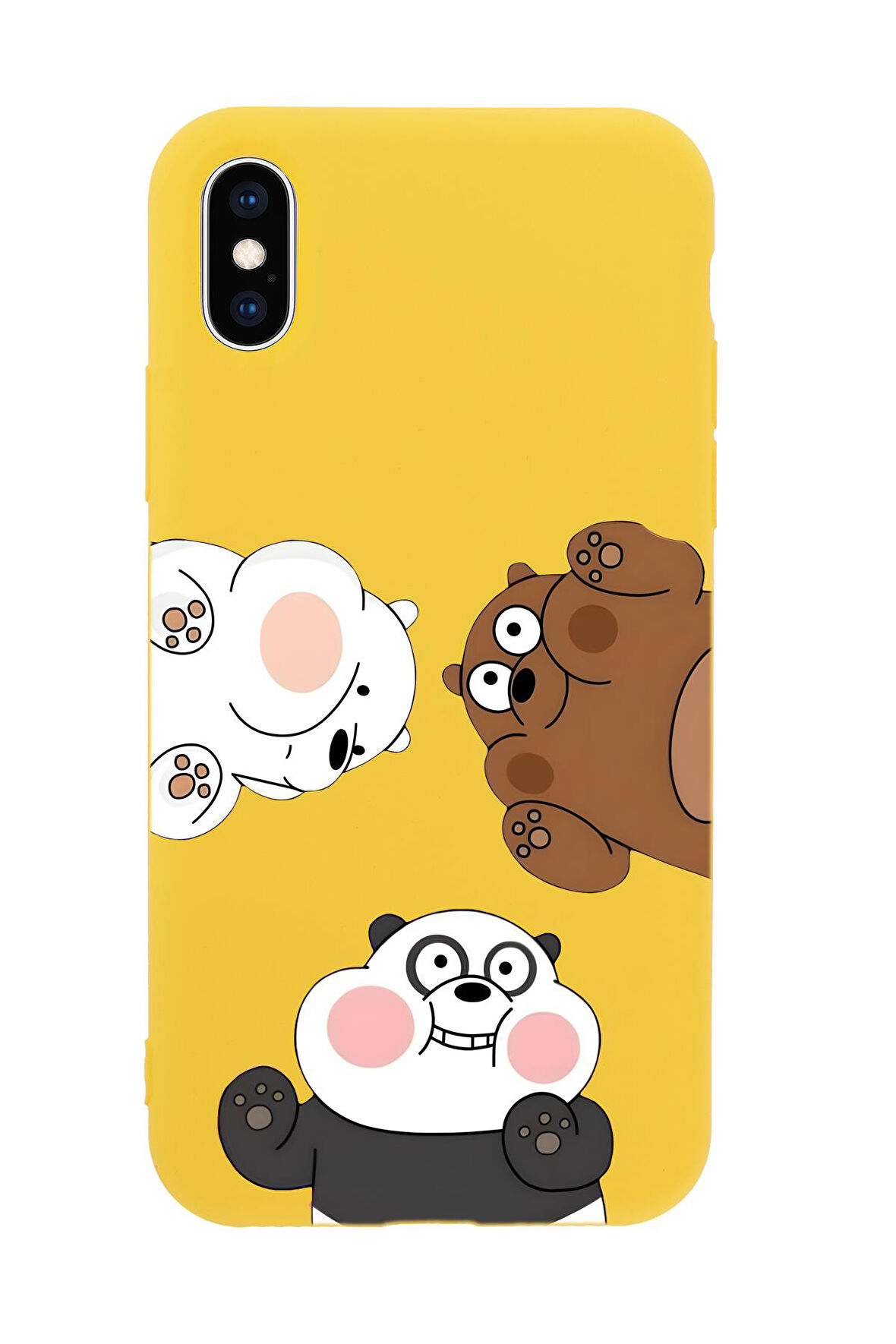 iPhone XS Uyumlu Cute Animals Desenli Premium Silikonlu Telefon Kılıfı