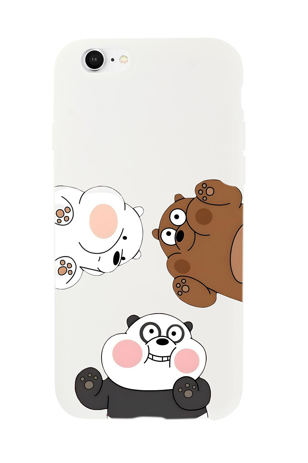 iPhone 6S Uyumlu Cute Animals Desenli Premium Silikonlu Telefon Kılıfı