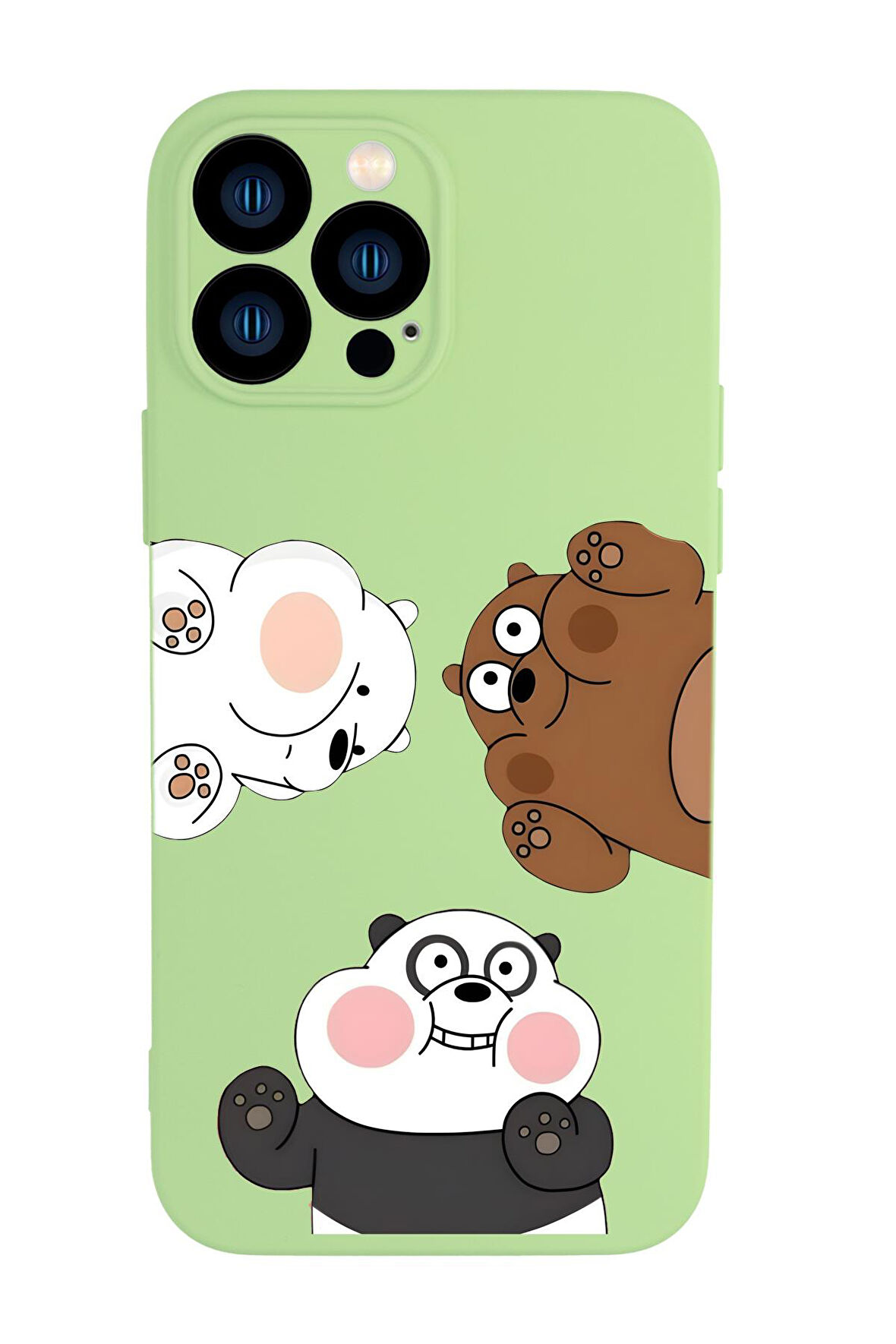 iPhone 13 Pro Uyumlu Cute Animals Desenli Kamera Korumalı Premium Silikonlu Telefon Kılıfı