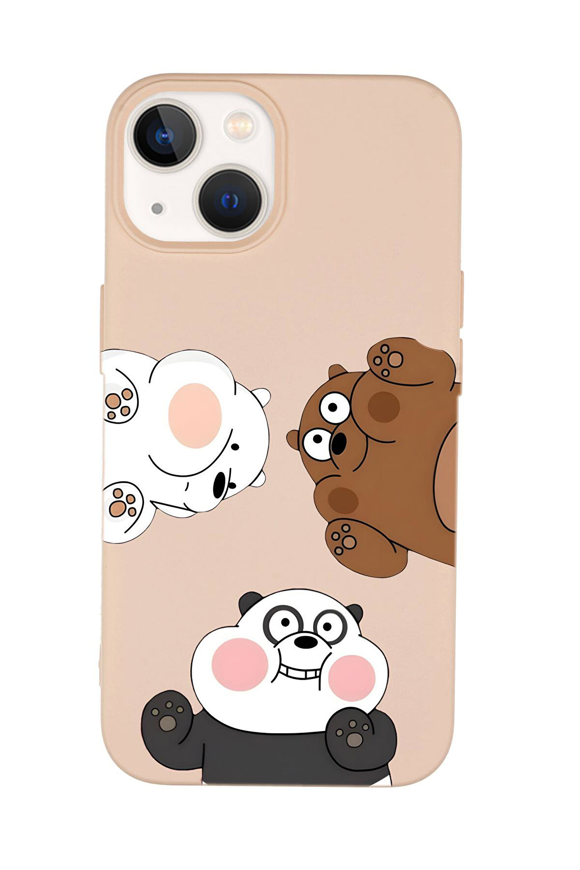 iPhone 15 Uyumlu Cute Animals Desenli Premium Silikonlu Telefon Kılıfı