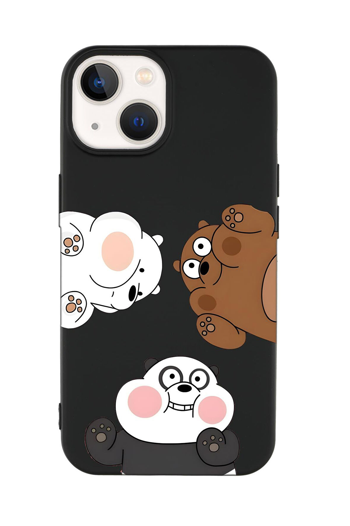 iPhone 15 Uyumlu Cute Animals Desenli Premium Silikonlu Telefon Kılıfı