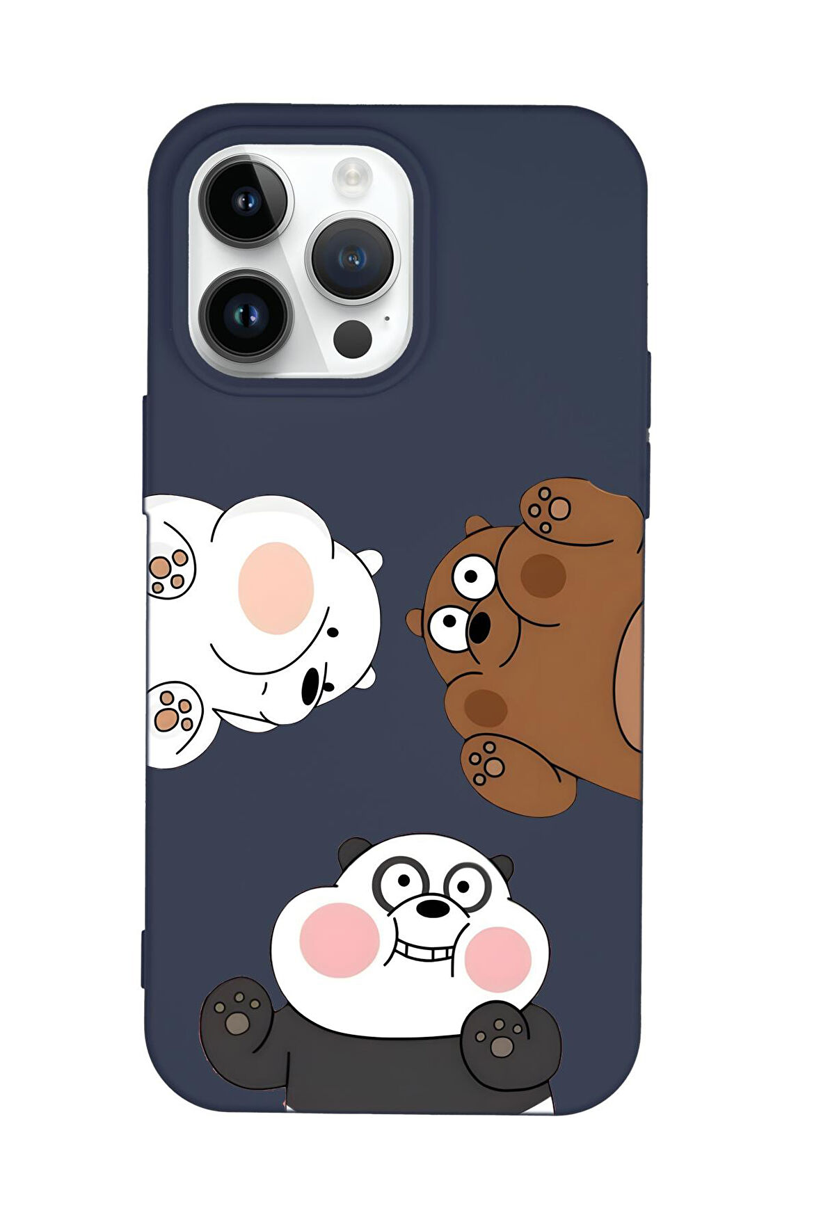 iPhone 15 Pro Uyumlu Cute Animals Desenli Premium Silikonlu Telefon Kılıfı