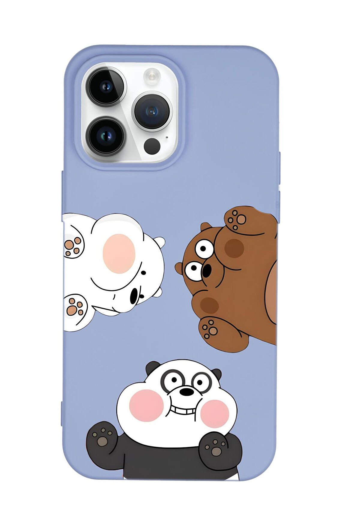iPhone 15 Pro Uyumlu Cute Animals Desenli Premium Silikonlu Telefon Kılıfı