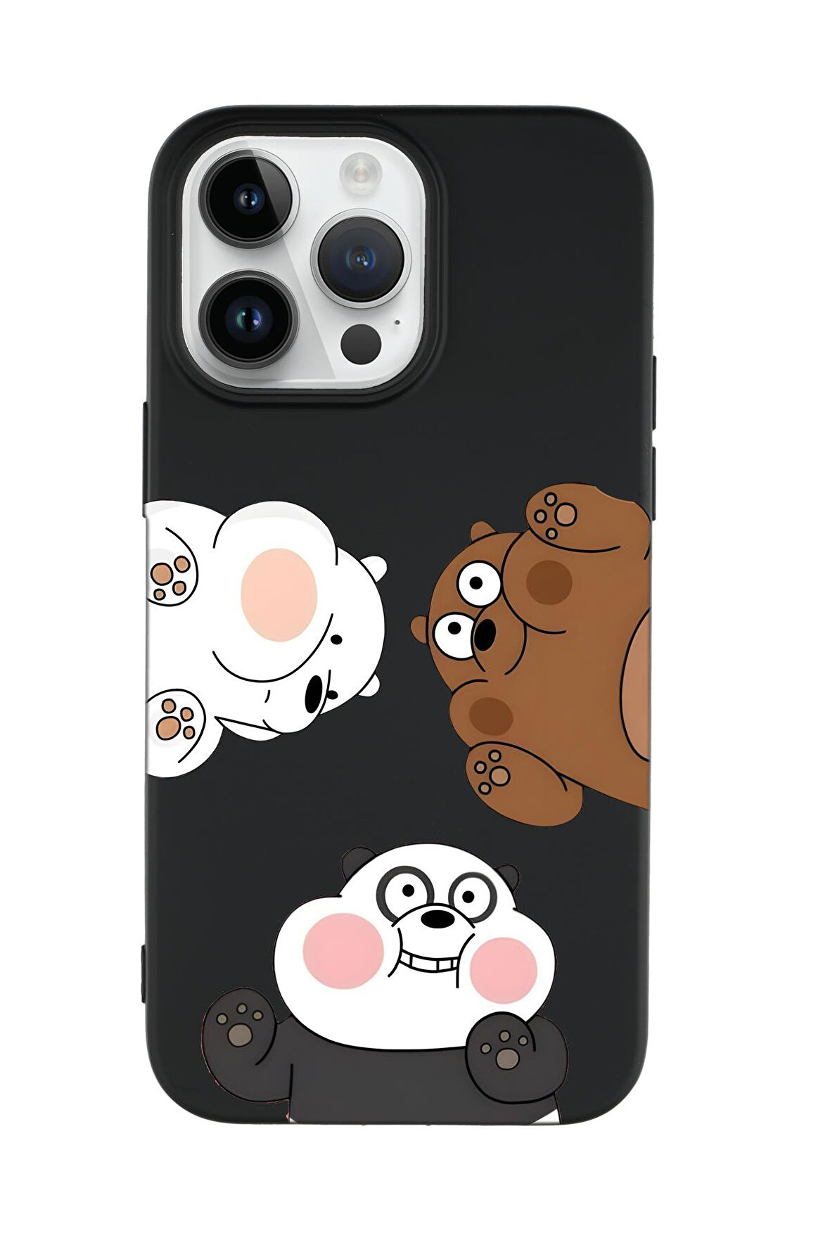 iPhone 15 Pro Max Uyumlu Cute Animals Desenli Premium Silikonlu Telefon Kılıfı