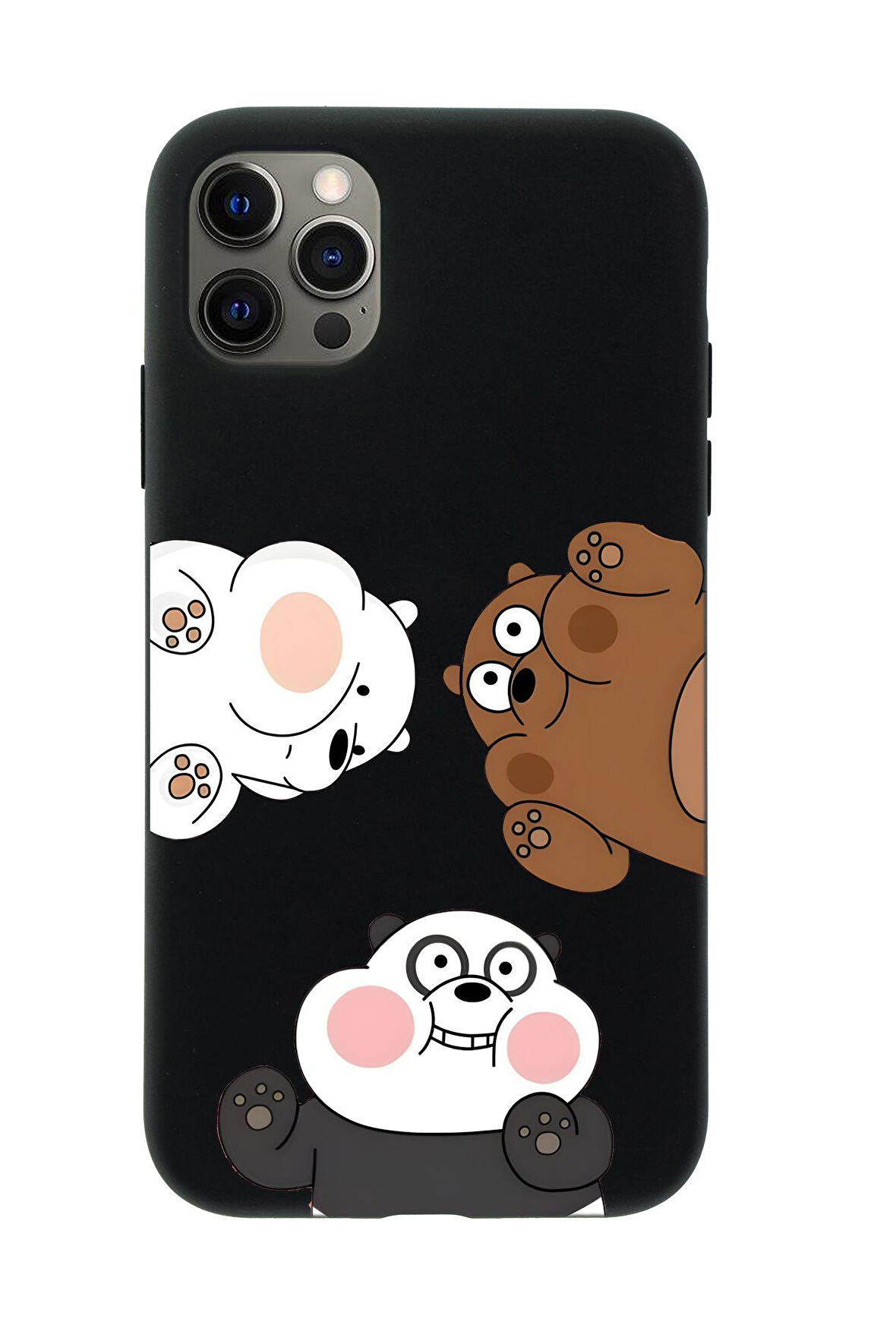 iPhone 12 Pro Max Uyumlu Cute Animals Desenli Premium Silikonlu Telefon Kılıfı