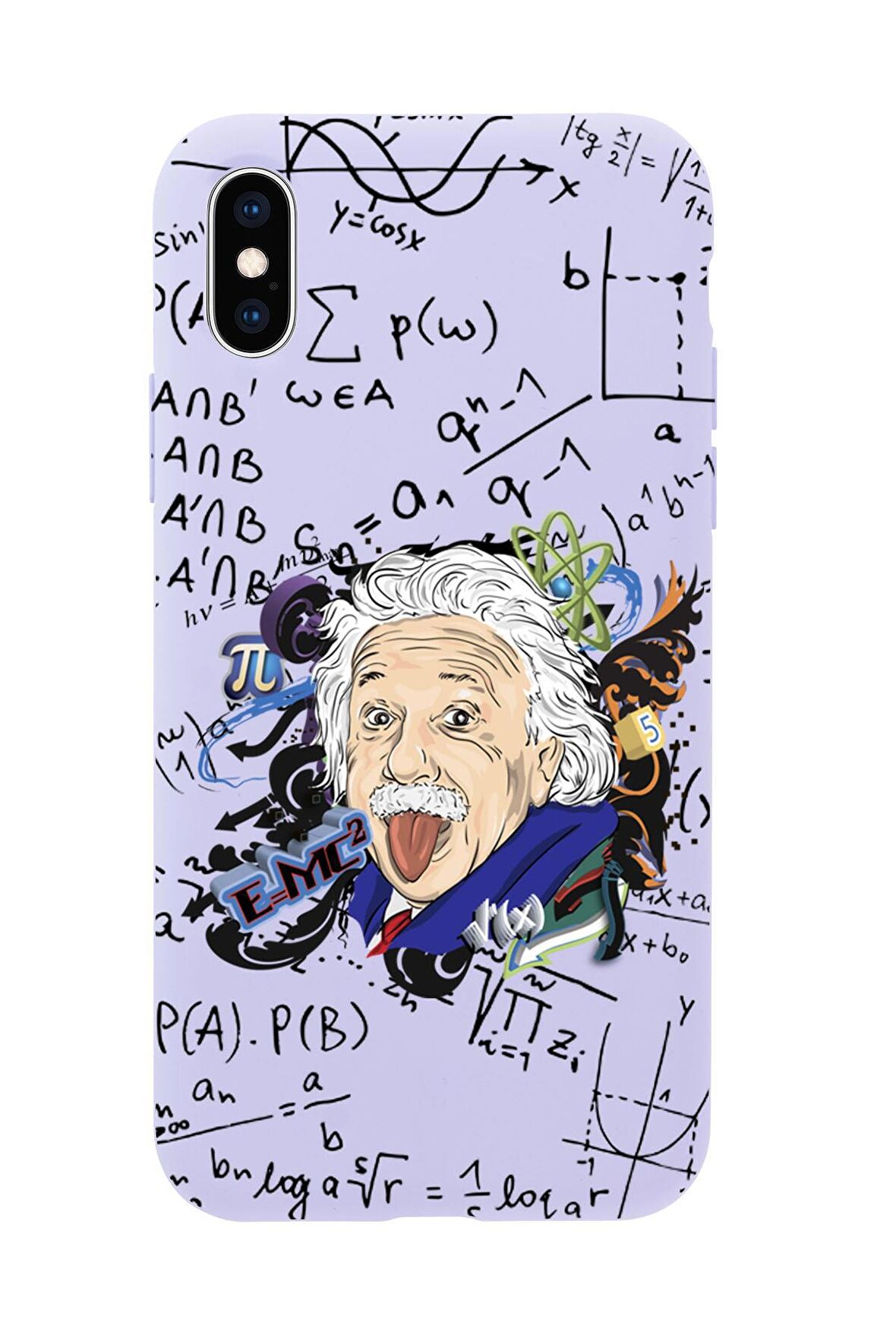 iPhone XS Einstein In Formula Desenli Premium Silikonlu Telefon Kılıfı