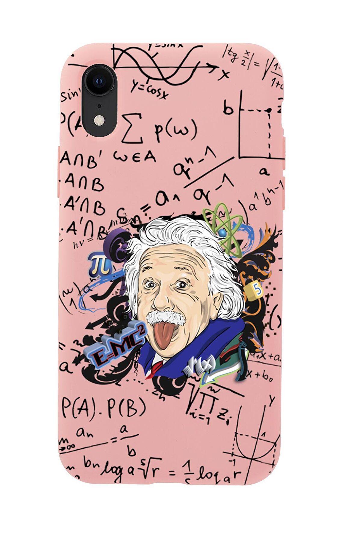iPhone Xr Einstein In Formula Desenli Premium Silikonlu Telefon Kılıfı