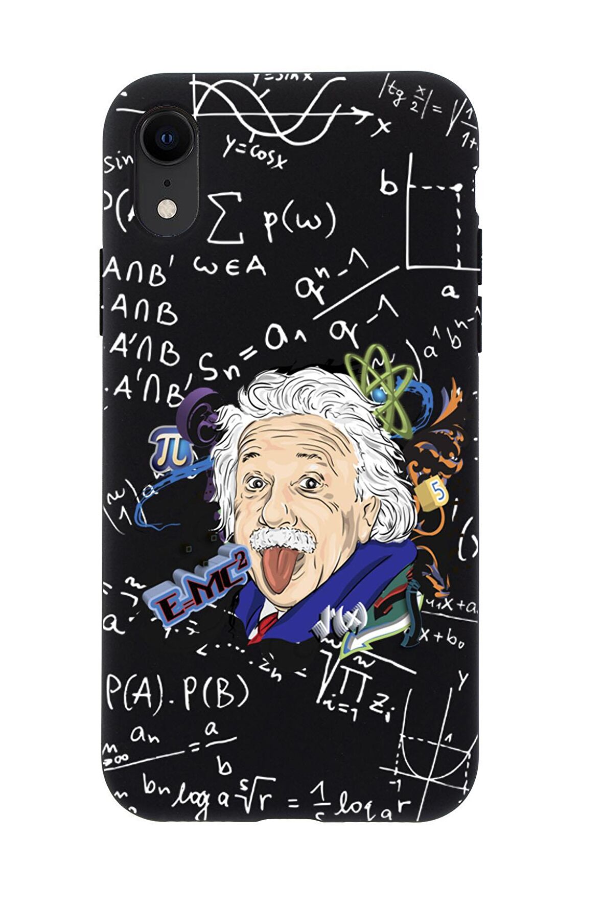 iPhone Xr Einstein In Formula Desenli Premium Silikonlu Telefon Kılıfı