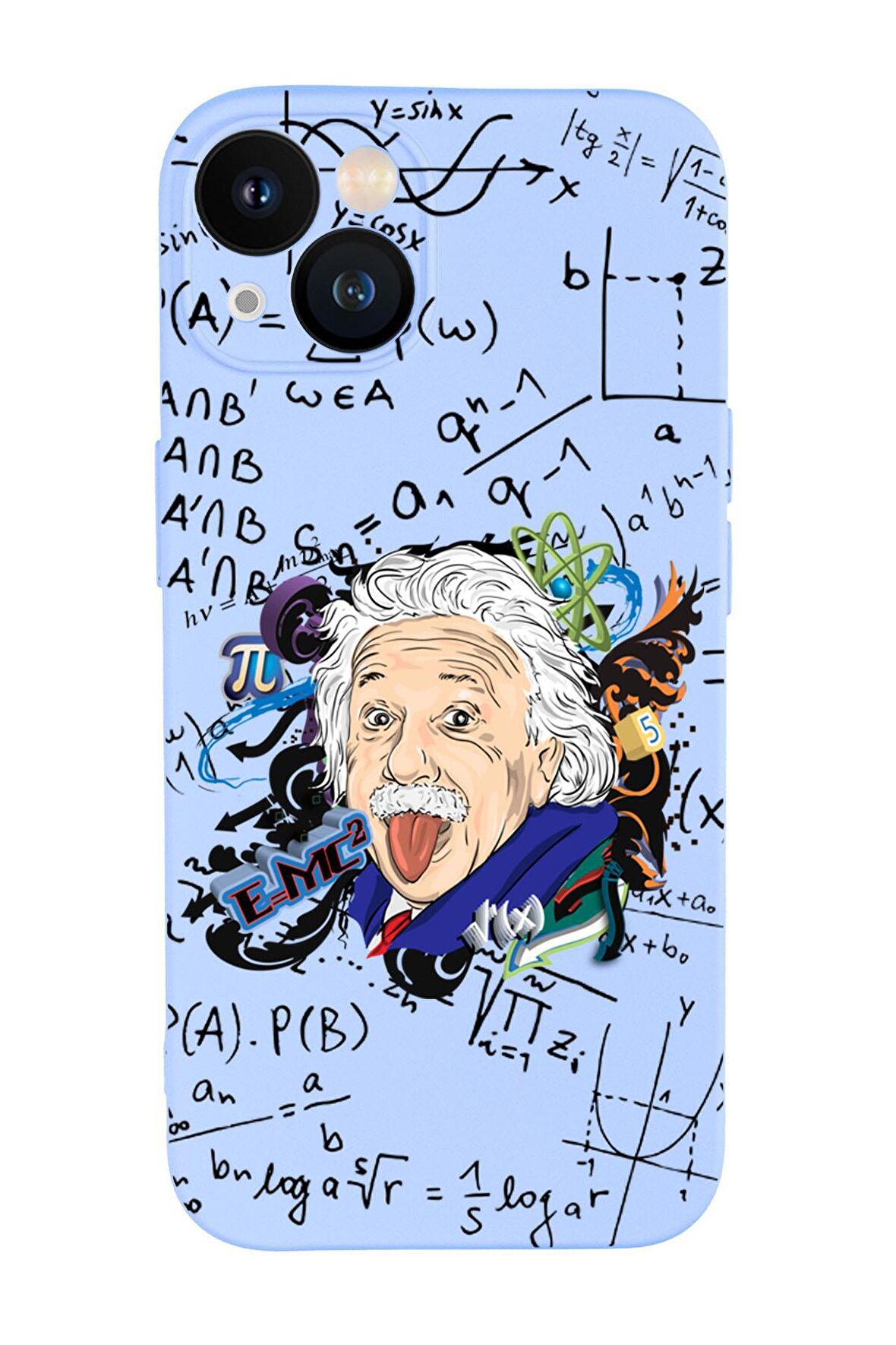 iPhone 13 Mini Einstein In Formula Desenli Premium Silikonlu Telefon Kılıfı